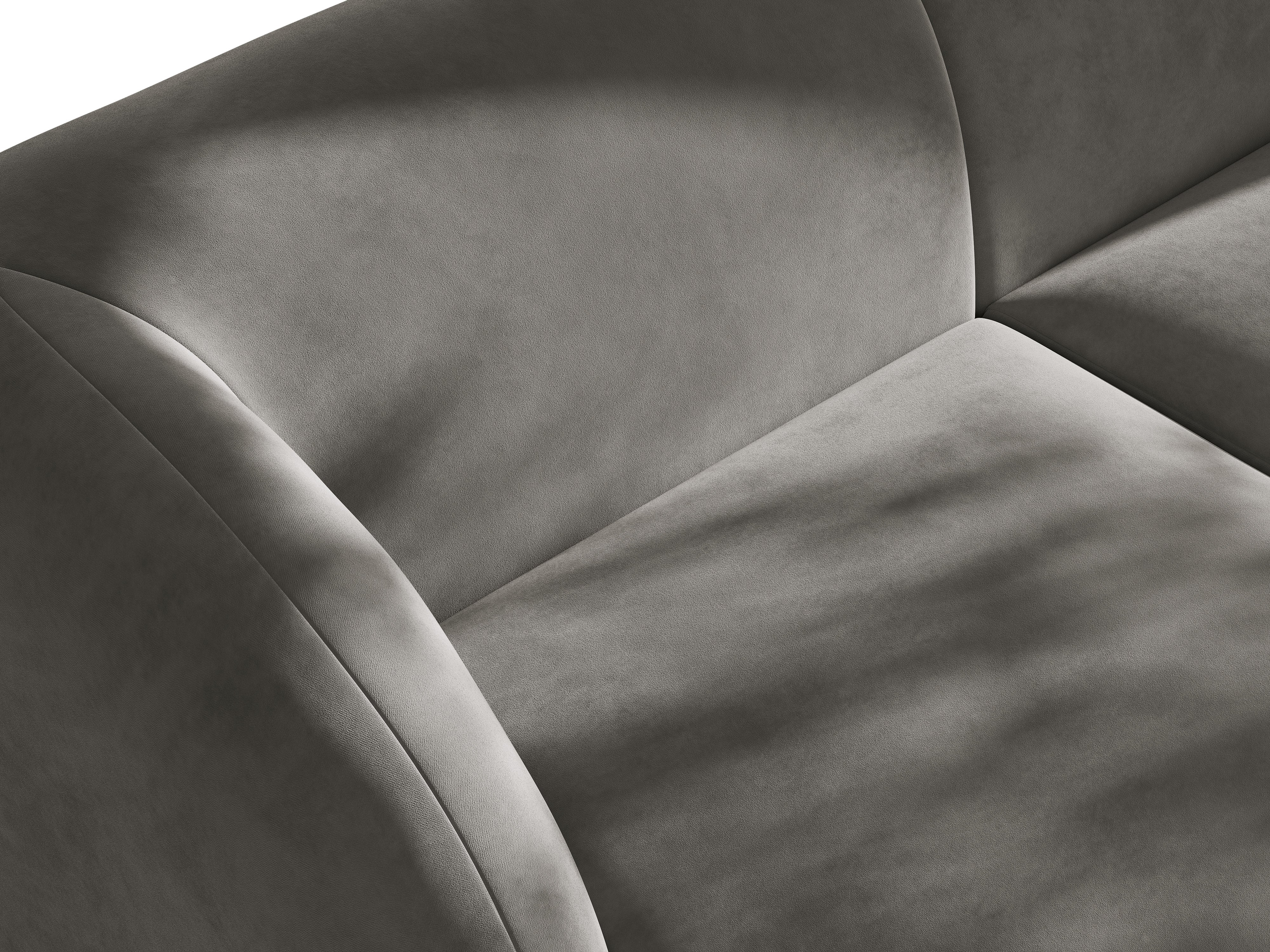 Sofa modułowa aksamitna MILEY - moduł lewostronny jasnoszary z podłokietnikami