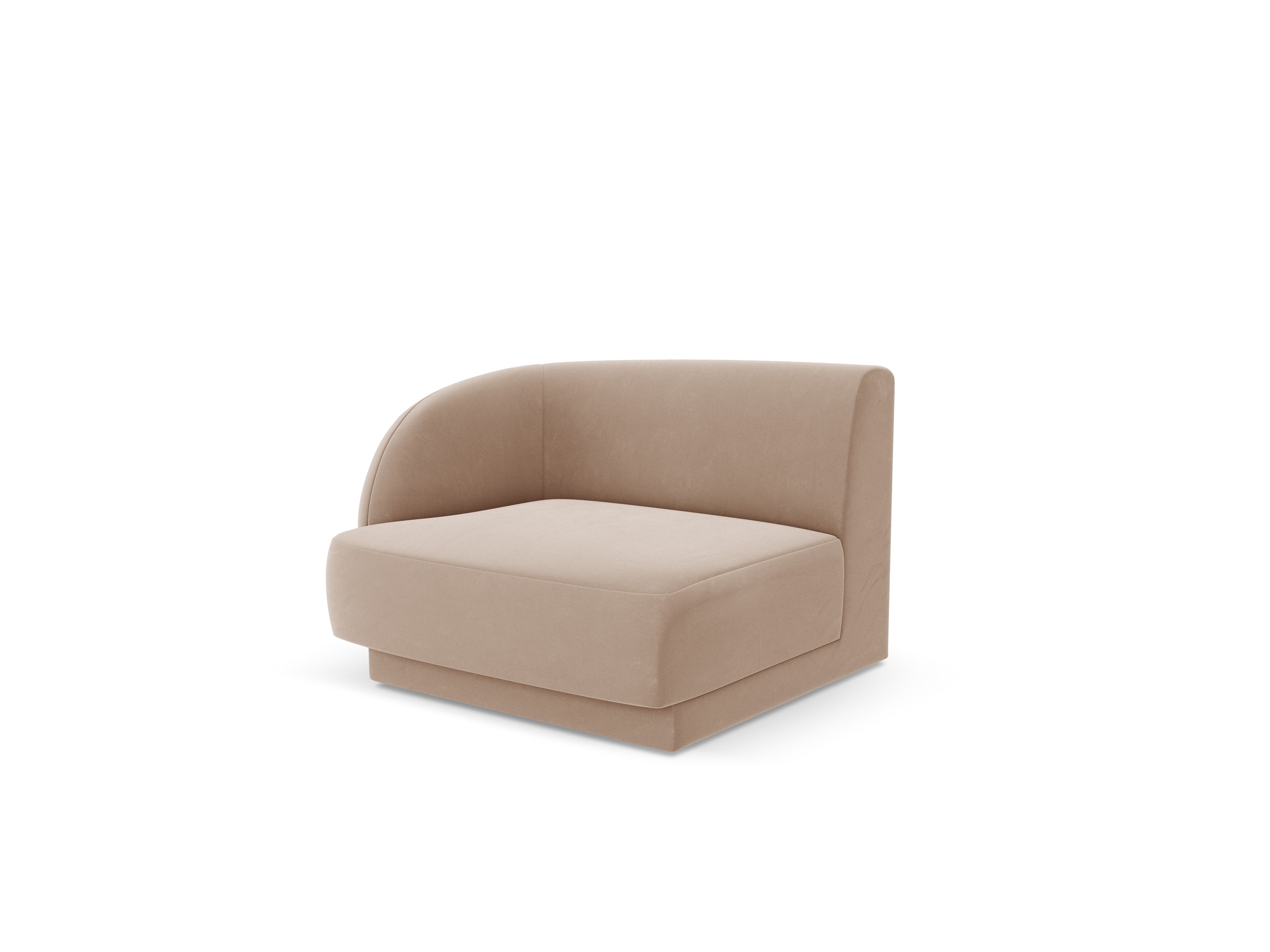Samt-Modulsessel MILEY - linkes Modul Cappuccino