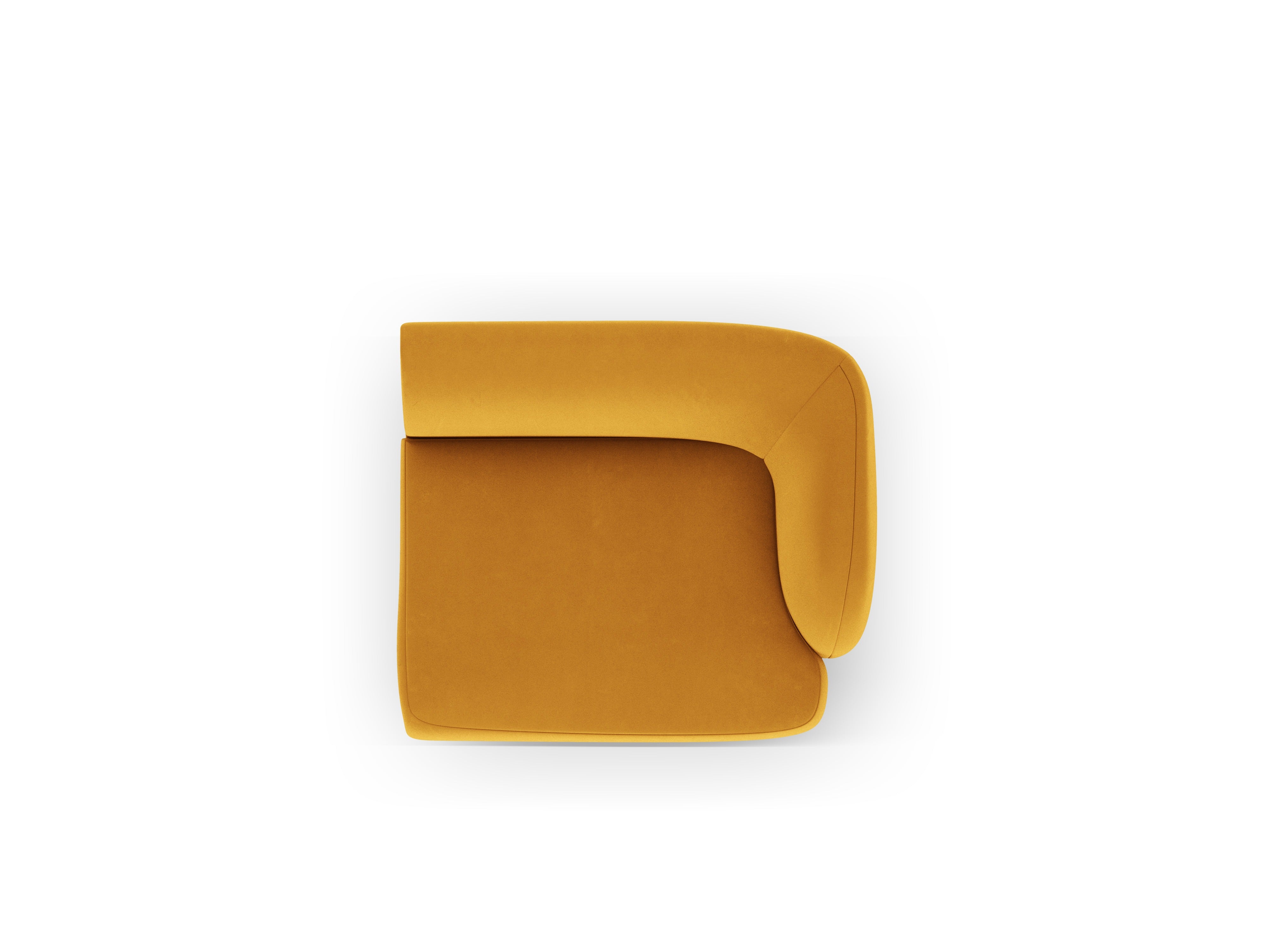 Velvet modular sofa MILEY - right-side module yellow