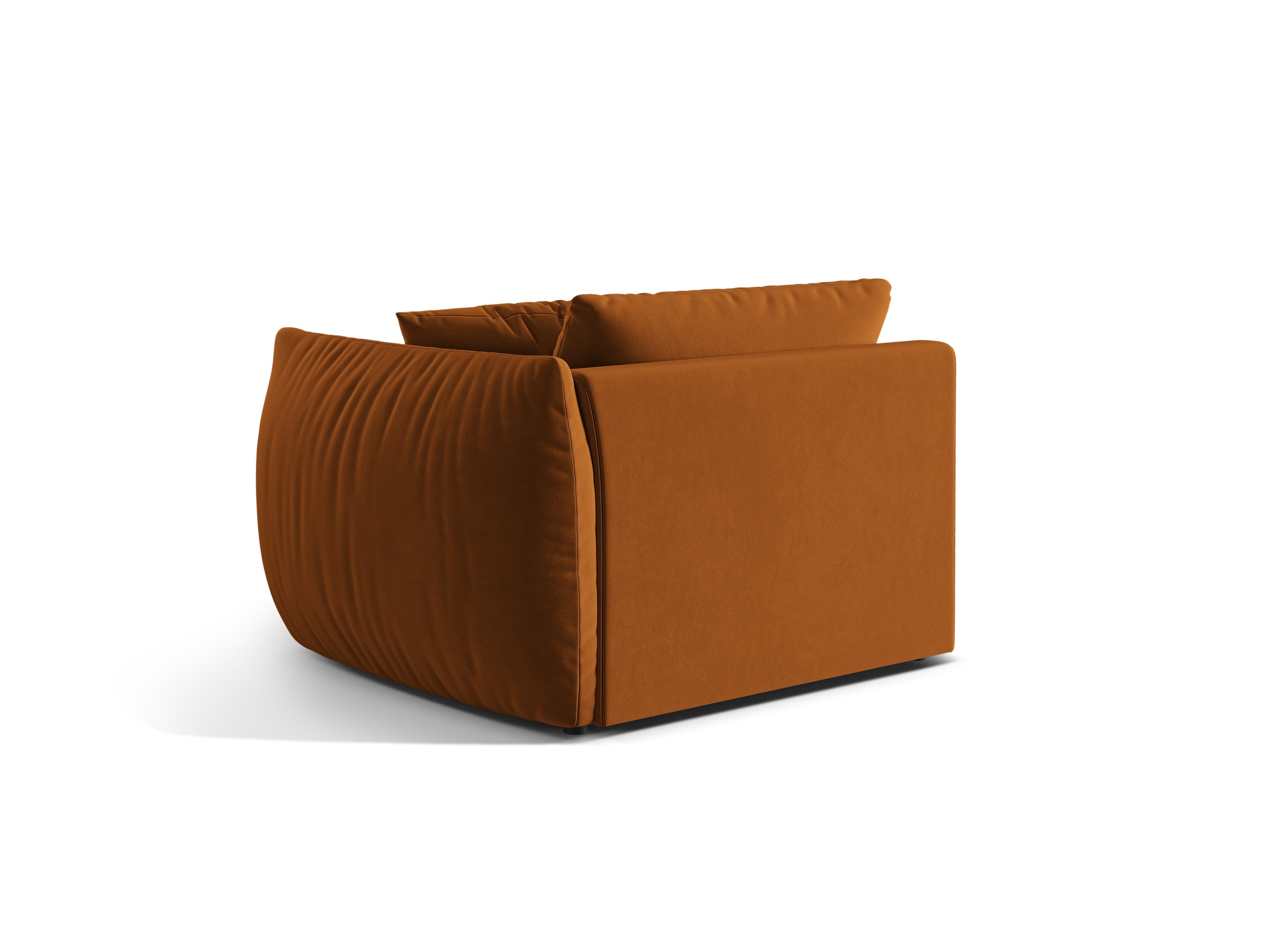 Modulares Samtsofa CHRIS - breites Element rechts in Terrakotta