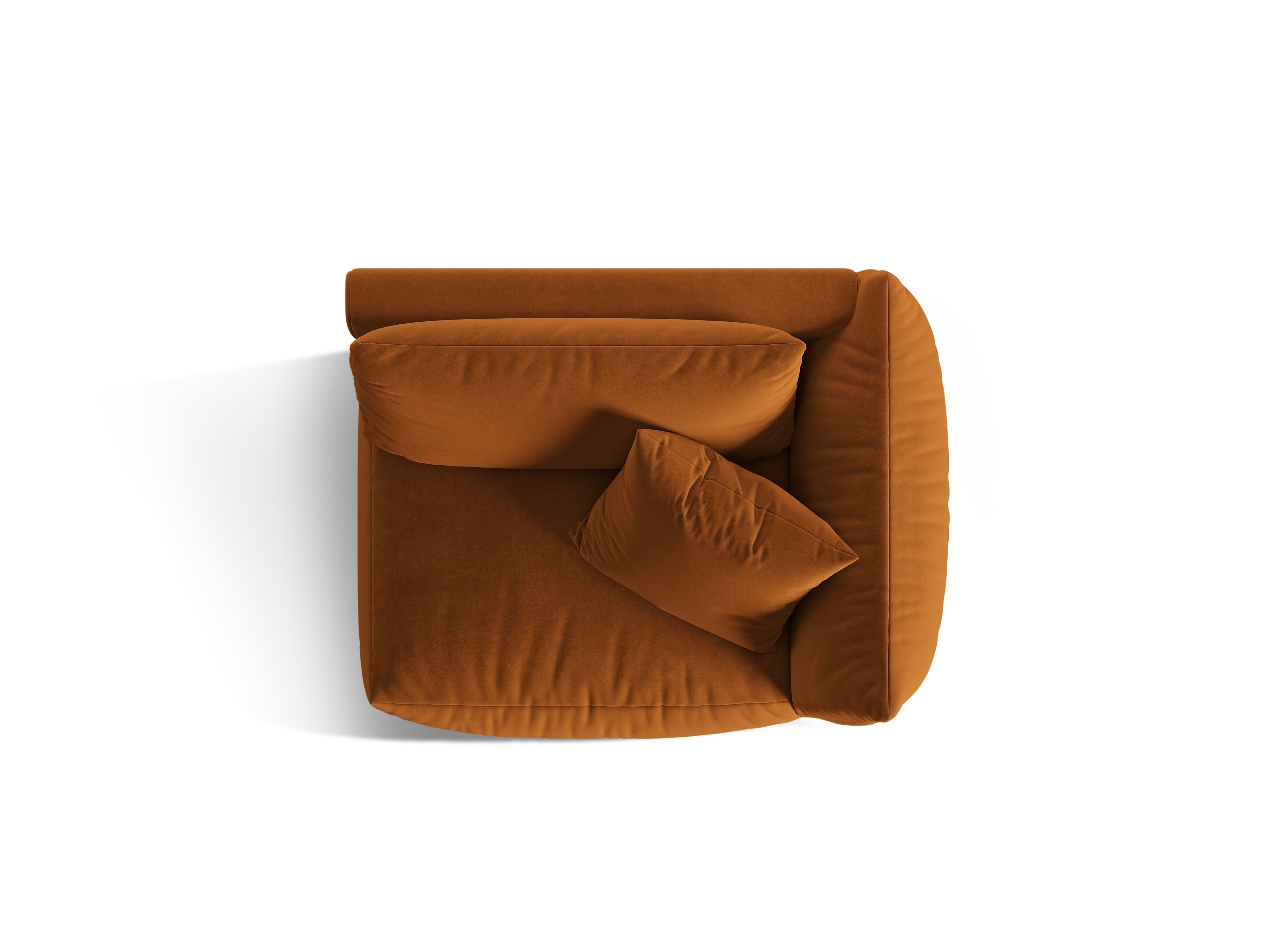 Modulares Samtsofa CHRIS - breites Element rechts in Terrakotta