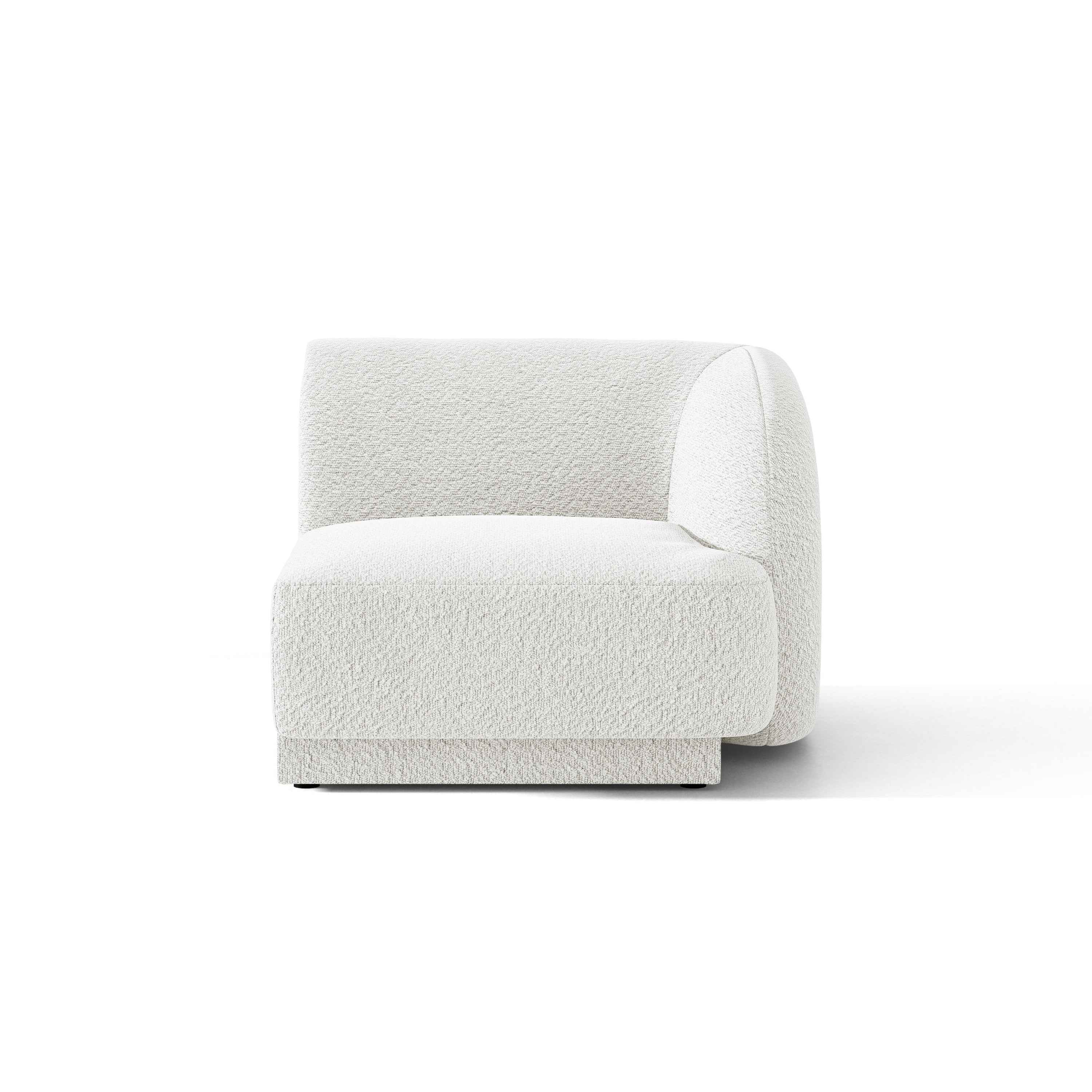 Modulares Sofa MILEY - rechter Modul in weißem Boucle