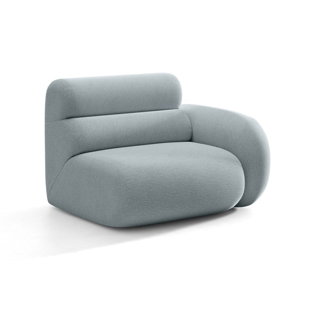 Modulares Sofa NEO - rechter Modul in himmelblauem Boucle