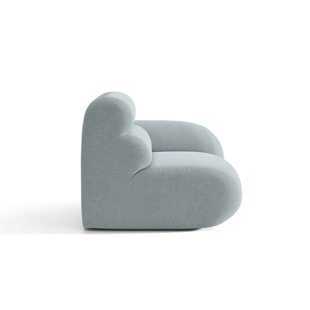 Modulares Sofa NEO - rechter Modul in himmelblauem Boucle