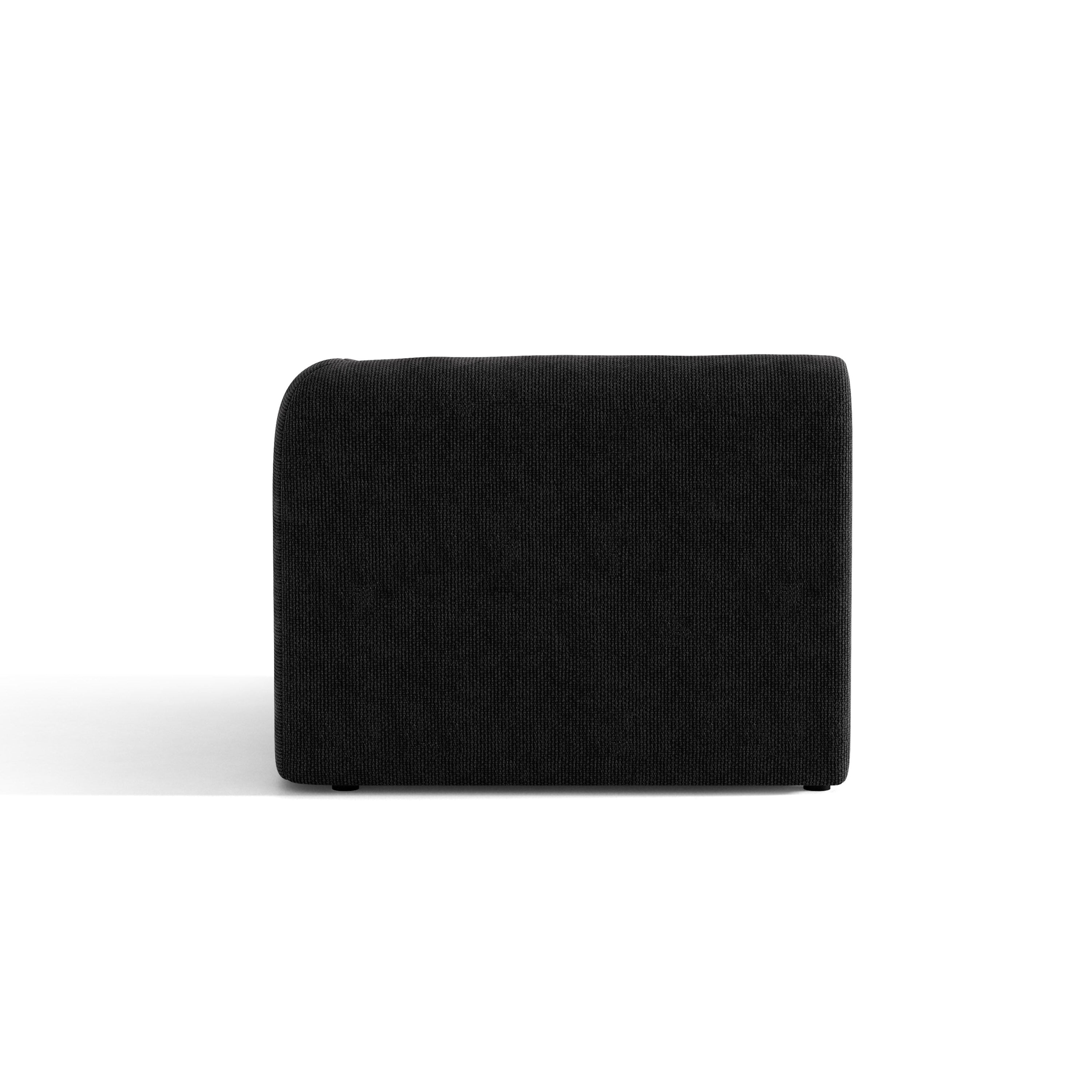 Modulares Sofa MILEY - rechtes Modul aus schwarzem, seidig schimmerndem Chenille