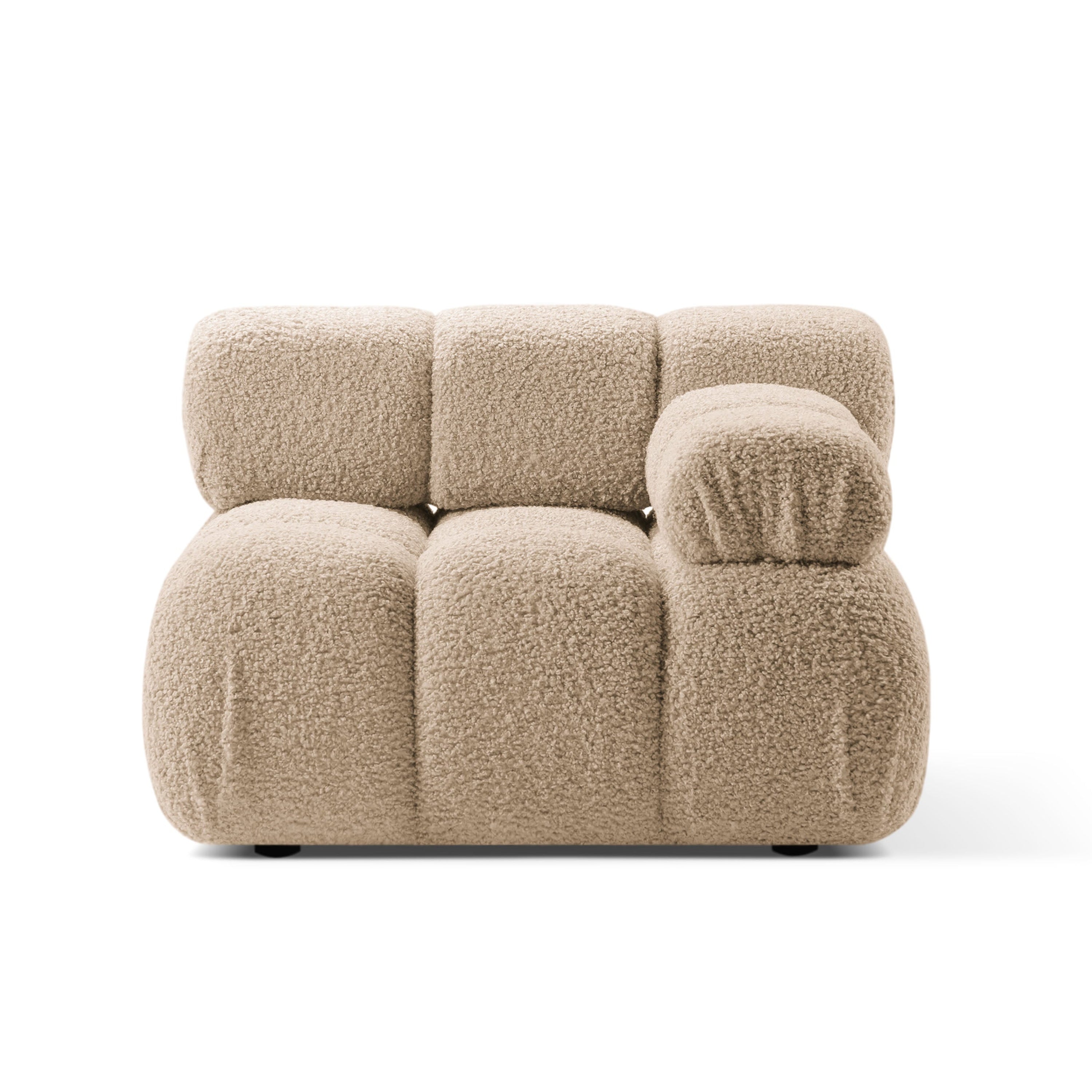 Modulares Sofa BELLIS - rechter Modulkörper in sandfarbenem Boucle