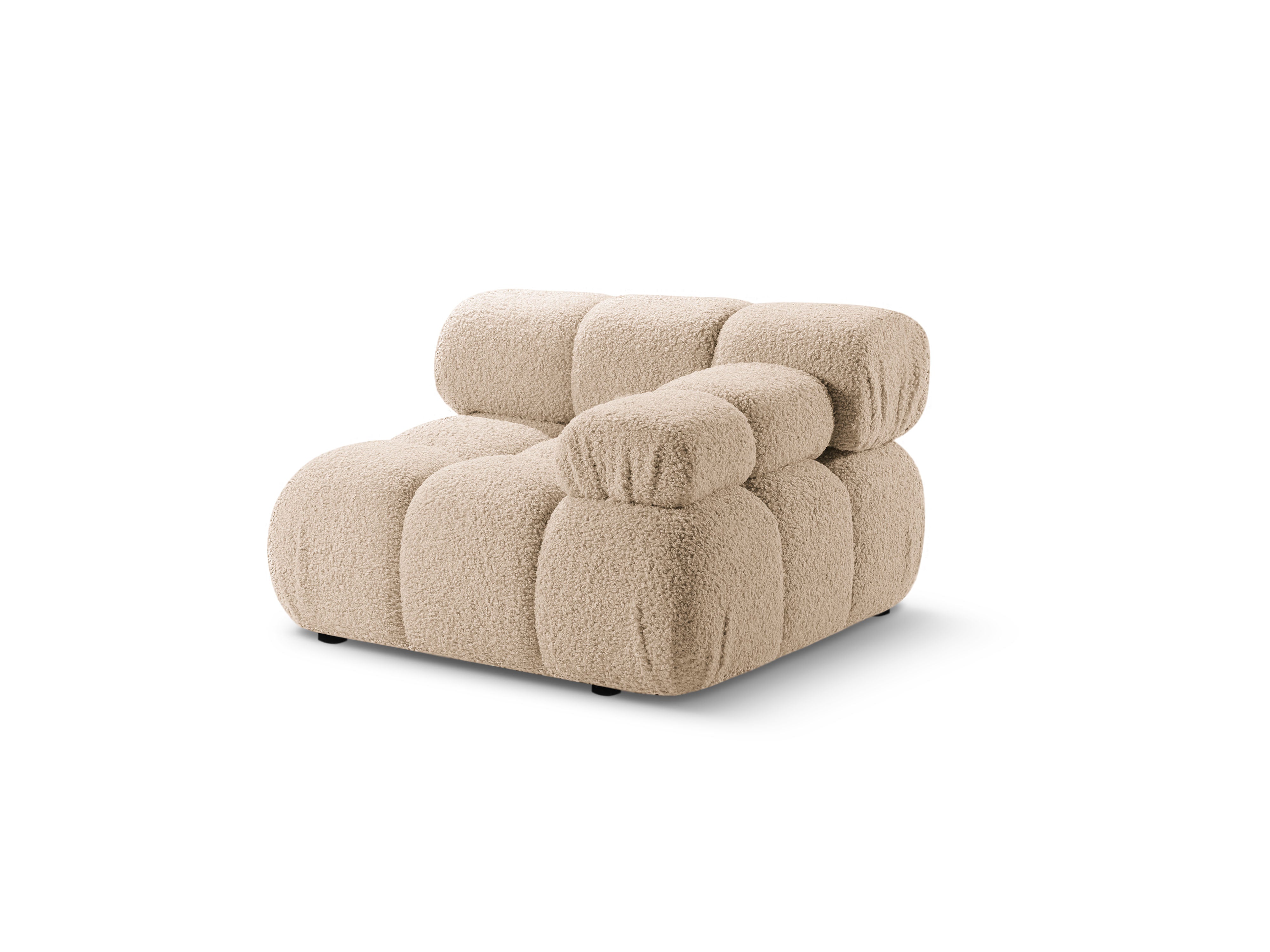 Modulares Sofa BELLIS - rechter Modulkörper in sandfarbenem Boucle