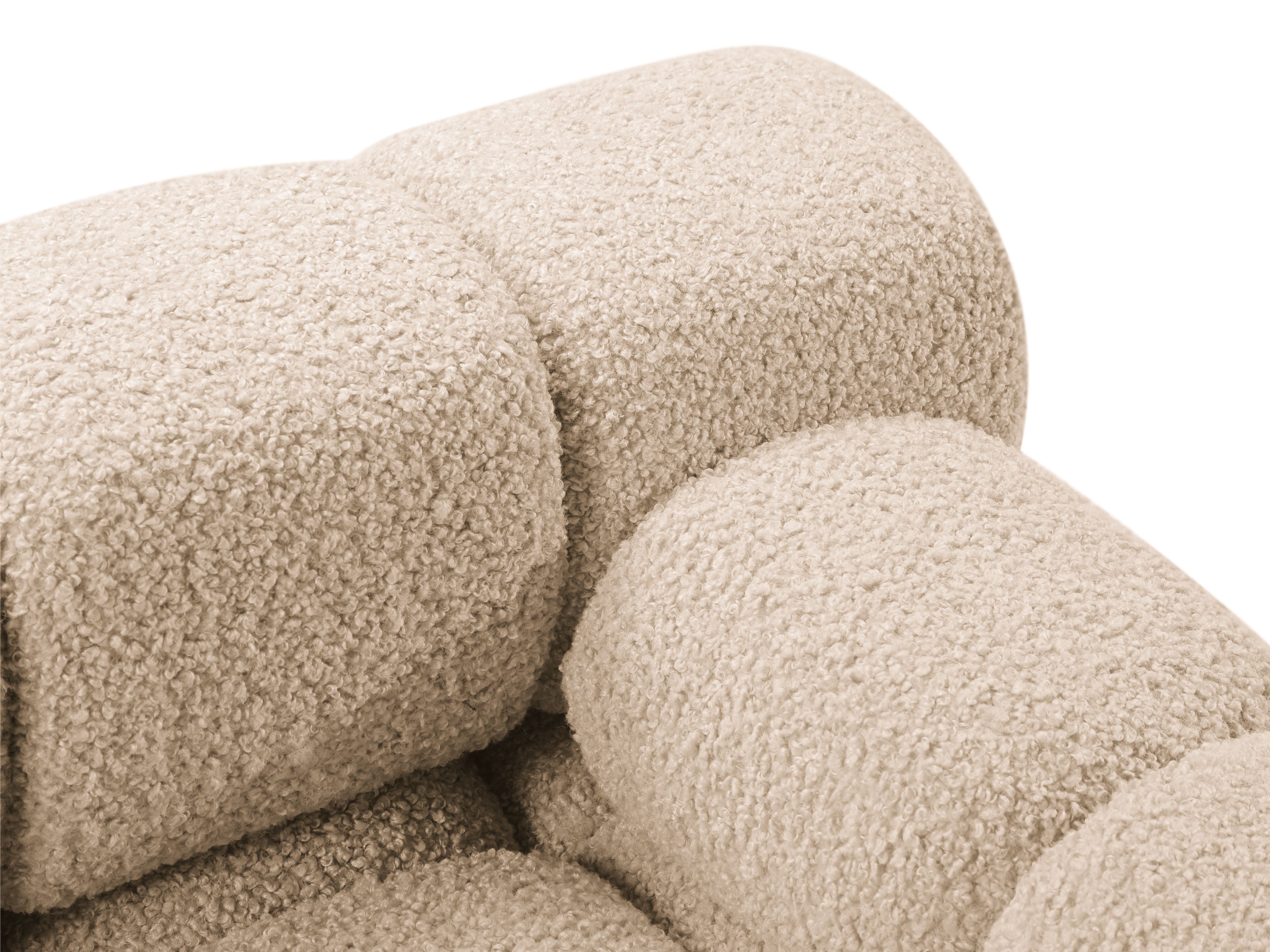 Modulares Sofa BELLIS - rechter Modulkörper in sandfarbenem Boucle