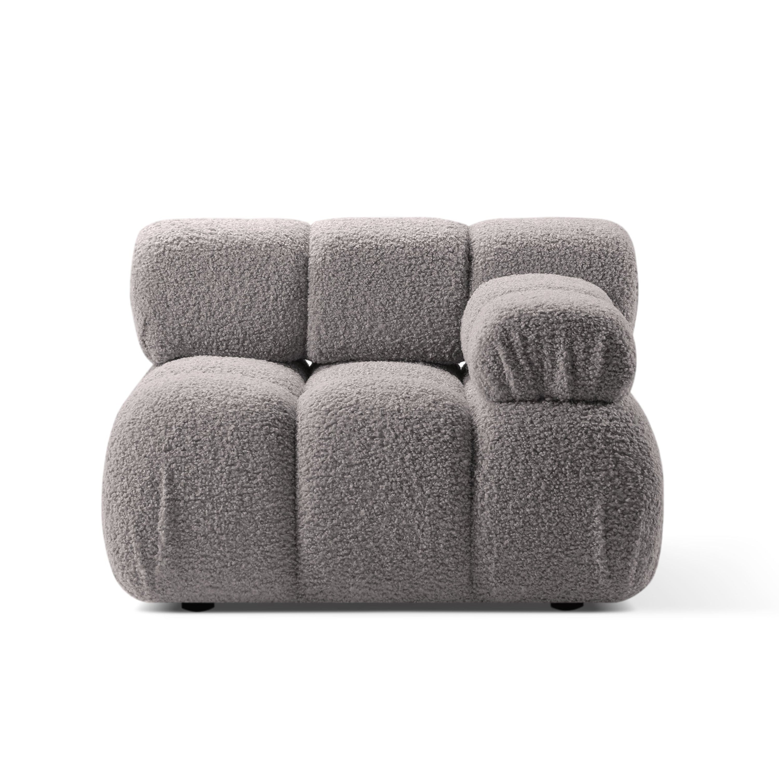 Modulares Sofa BELLIS - rechter Modul in grauem Boucle