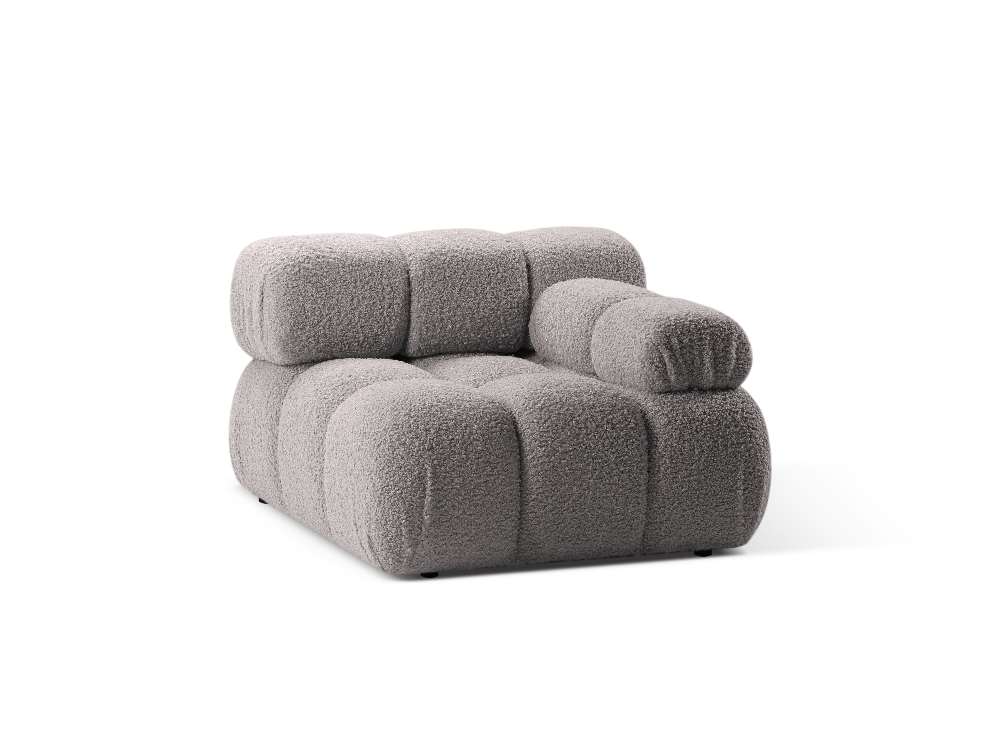 Modulares Sofa BELLIS - rechter Modul in grauem Boucle