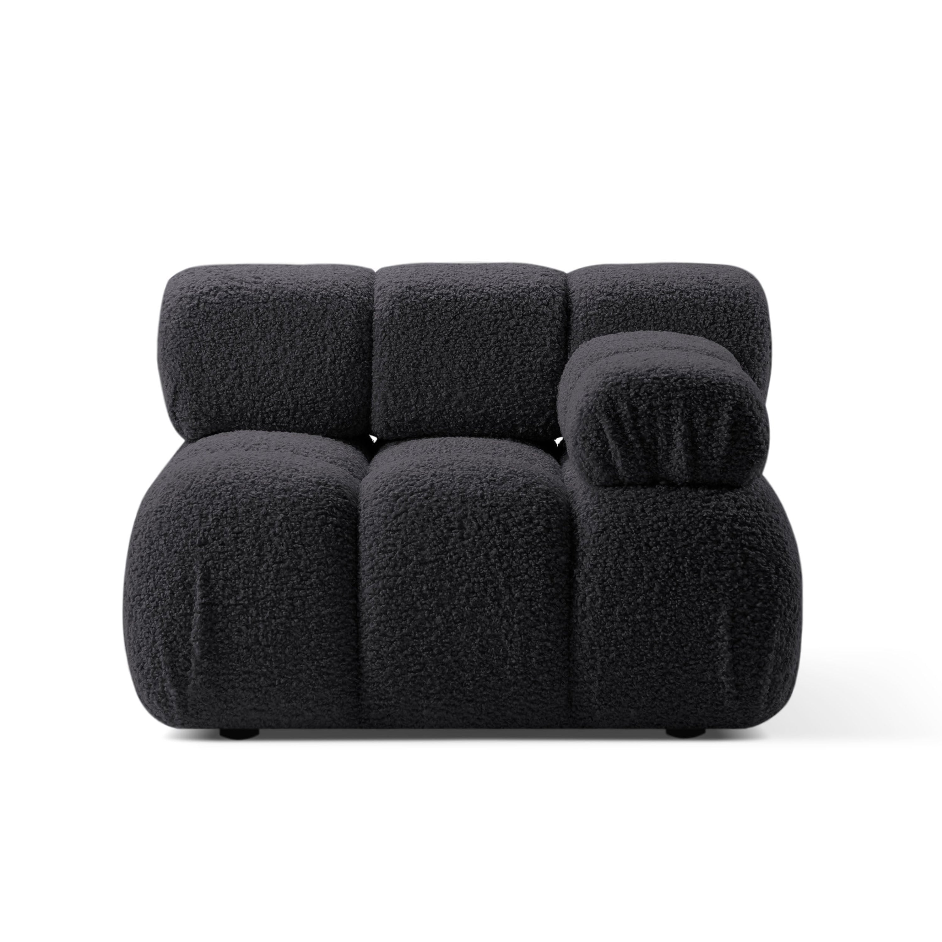 Modulares Sofa BELLIS - rechter Modul in grafitfarbenem Boucle