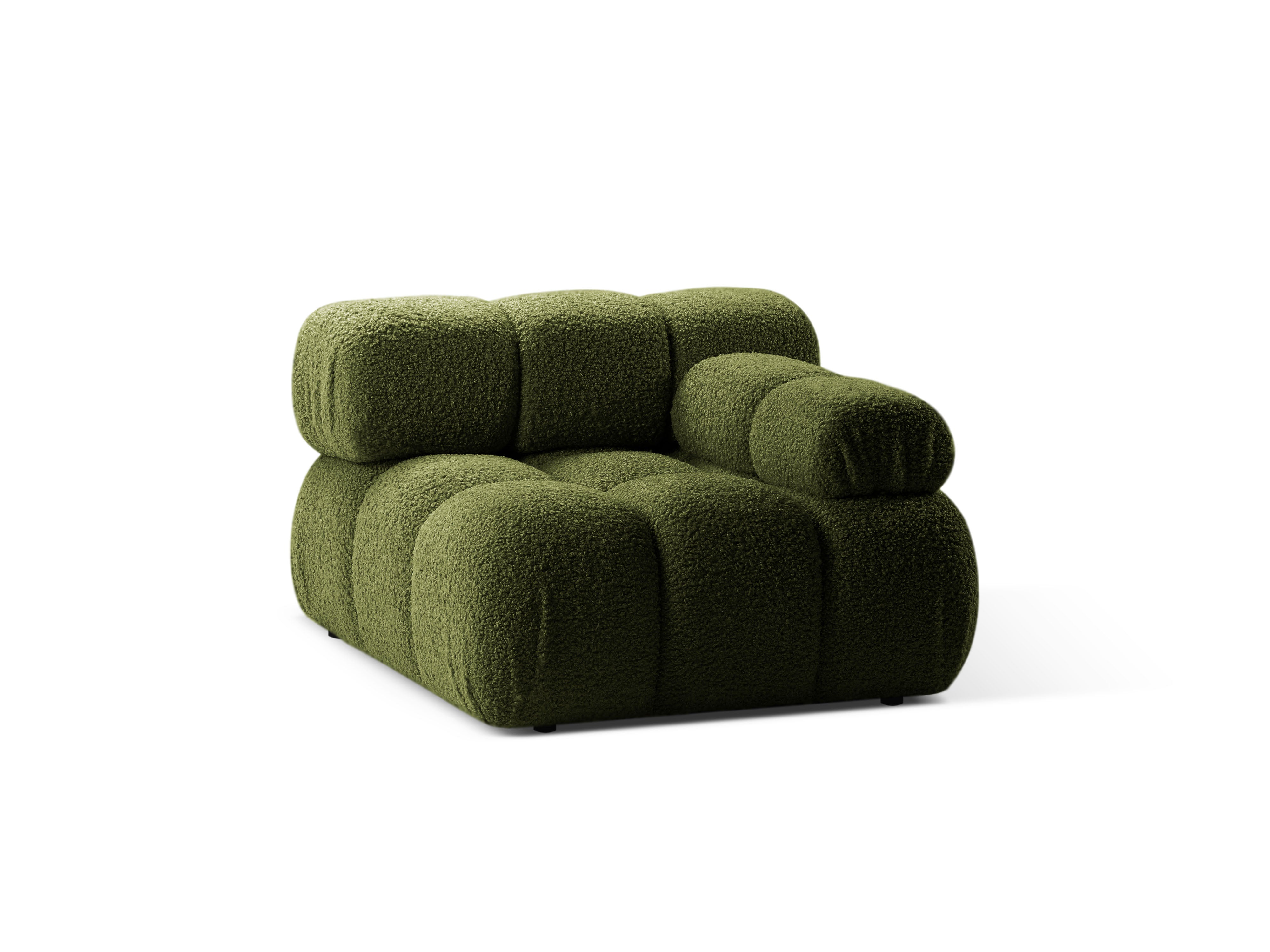 Modulares Sofa BELLIS - rechter Modulkörper in grünem Boucle