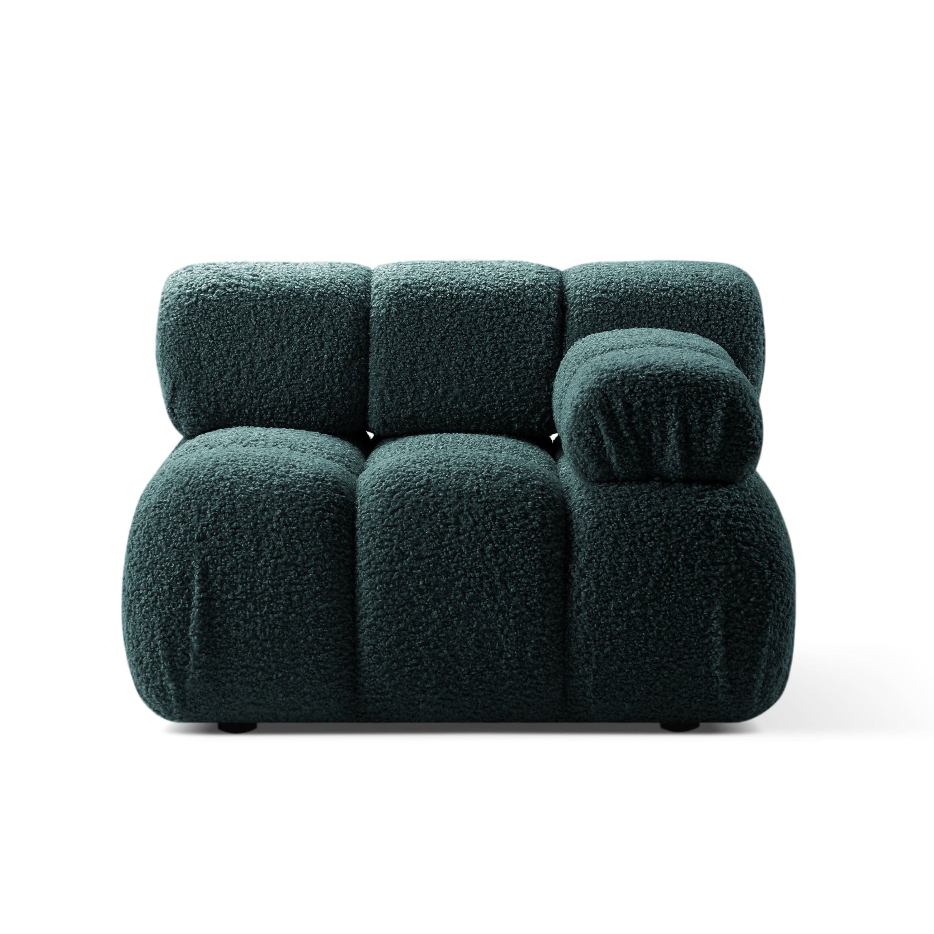 Modulares Sofa BELLIS - tiefes rechteckiges Modul in Petrol Boucle