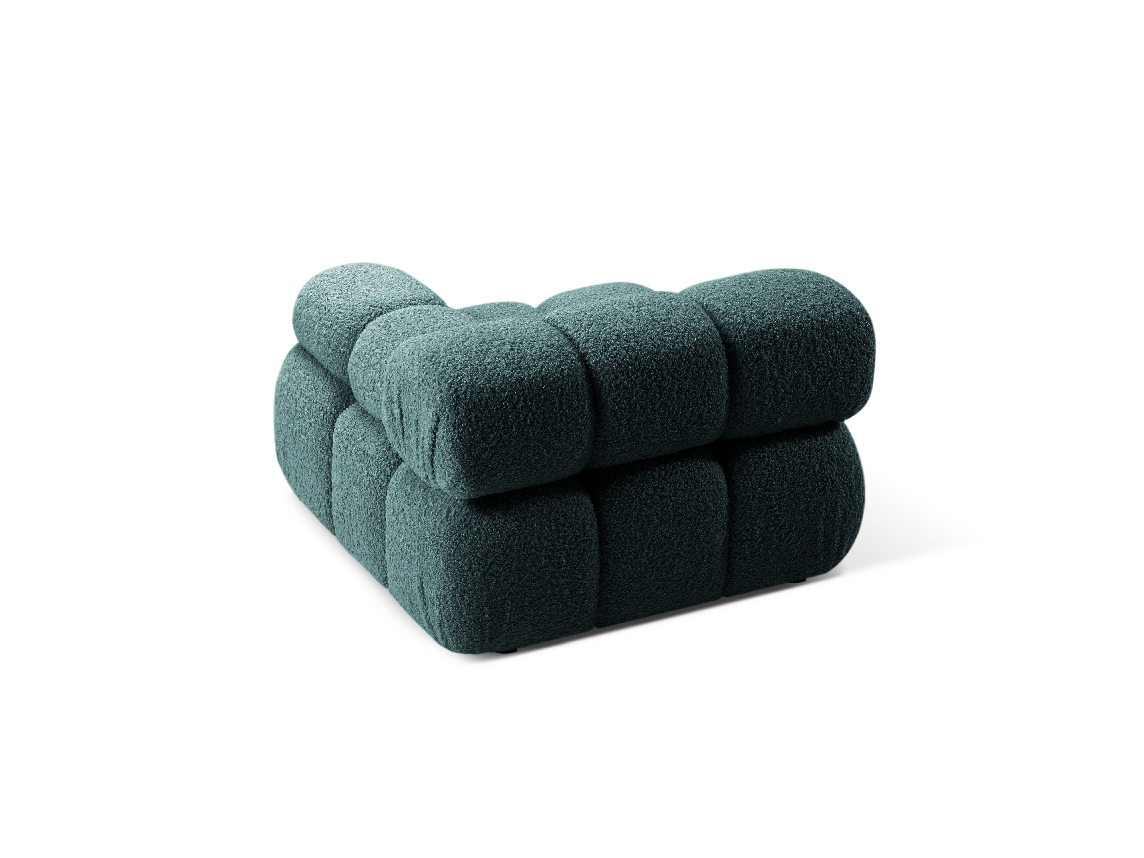 Modulares Sofa BELLIS - tiefes rechteckiges Modul in Petrol Boucle