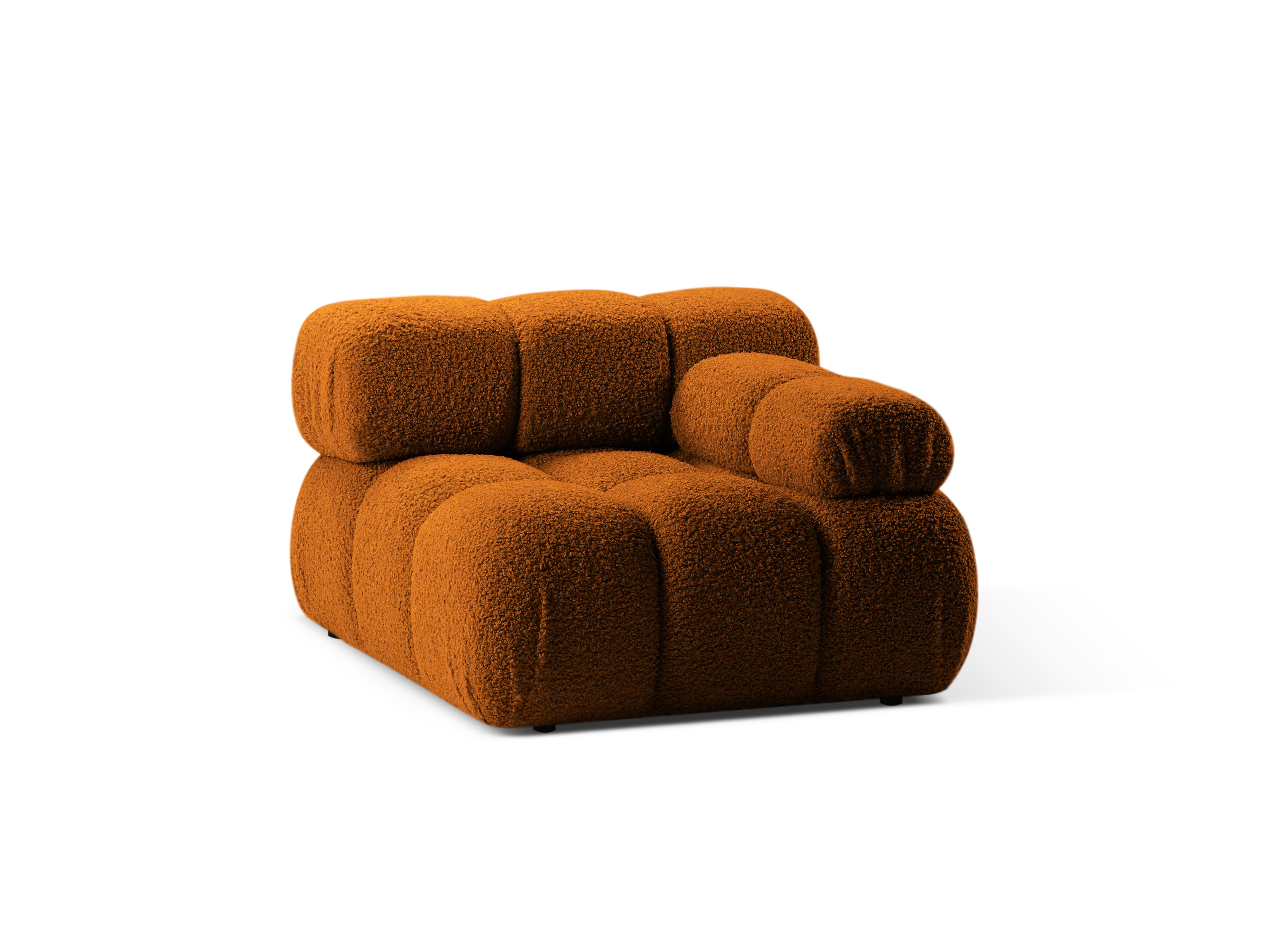 Modulares Sofa BELLIS - rechter Modul in ziegelrotem Boucle