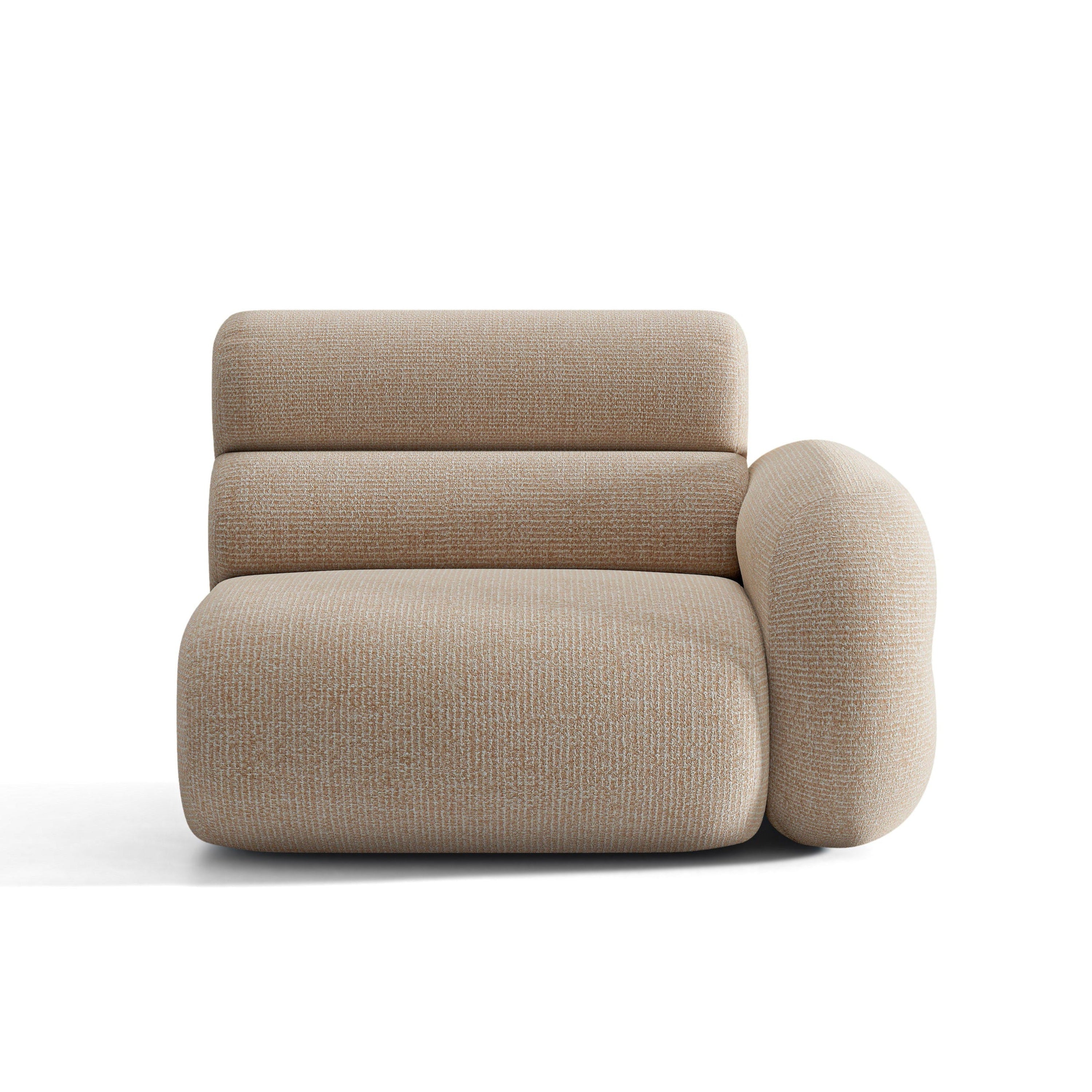 Modulares Sofa NEO - rechtes Element in sandfarbenem Melange