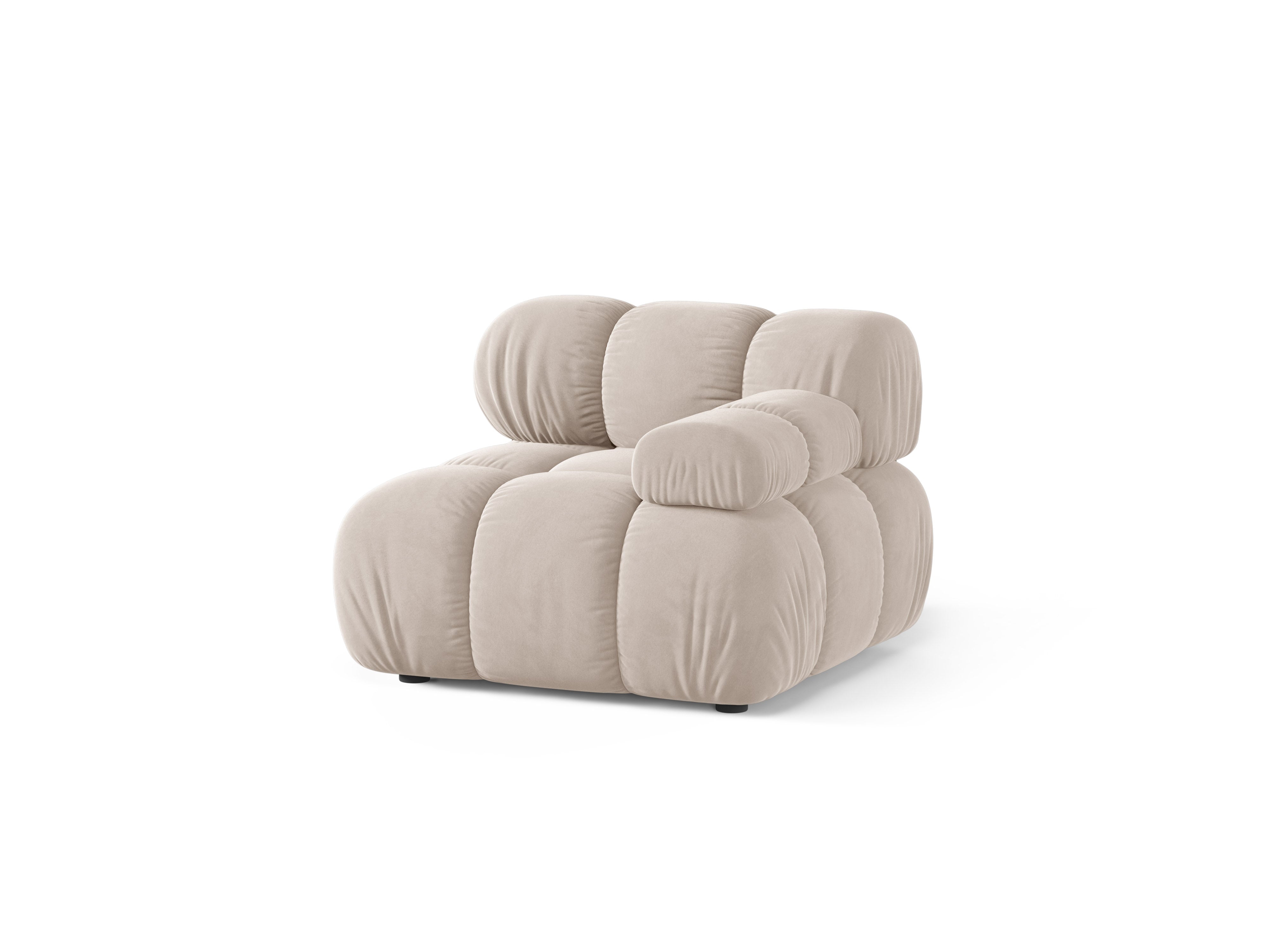 Modulares Sofa BELLIS - rechter Modulkörper in hellbeigem Velours