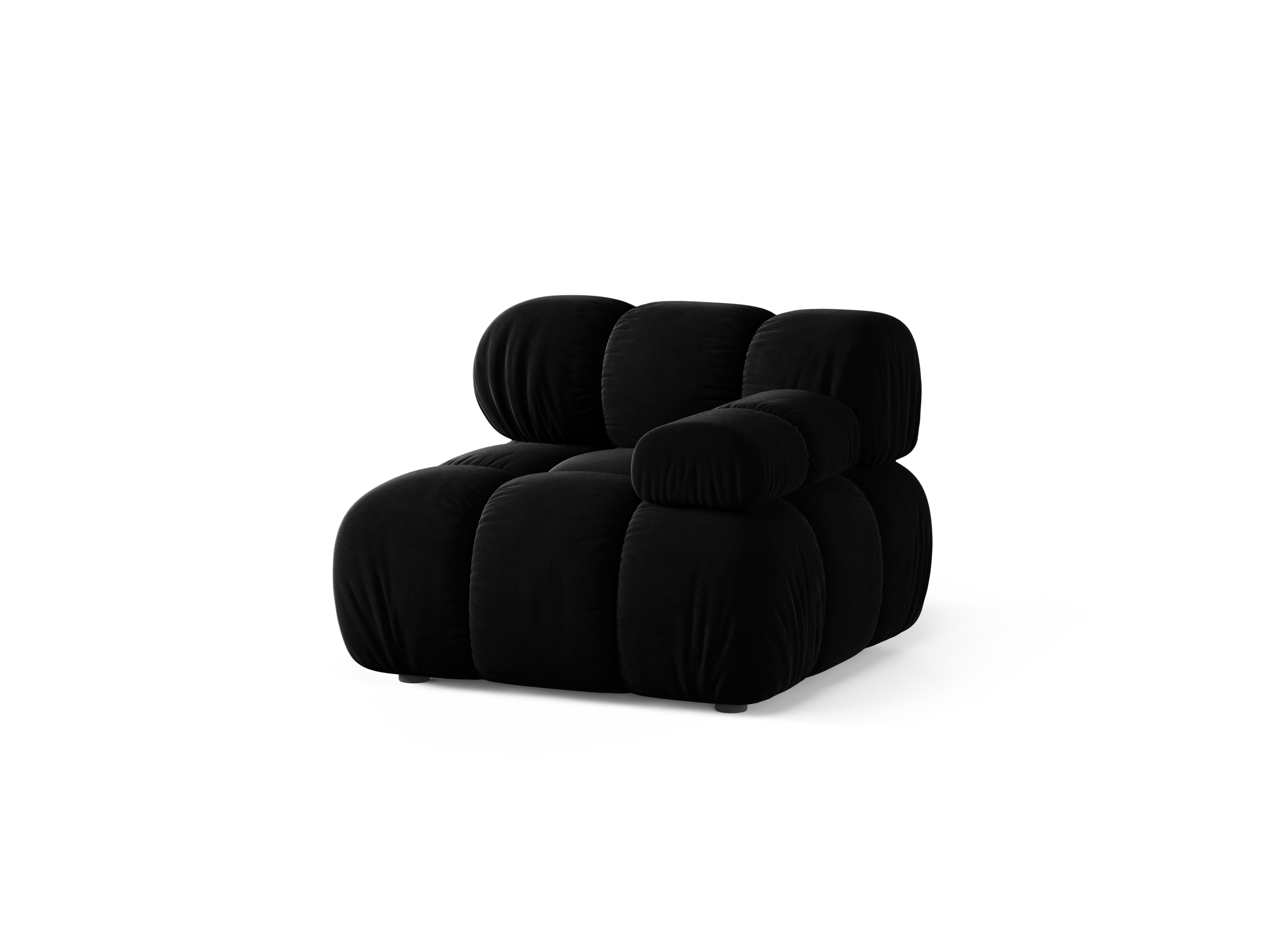 Modulares Sofa BELLIS - rechtes Modul aus schwarzem Samt