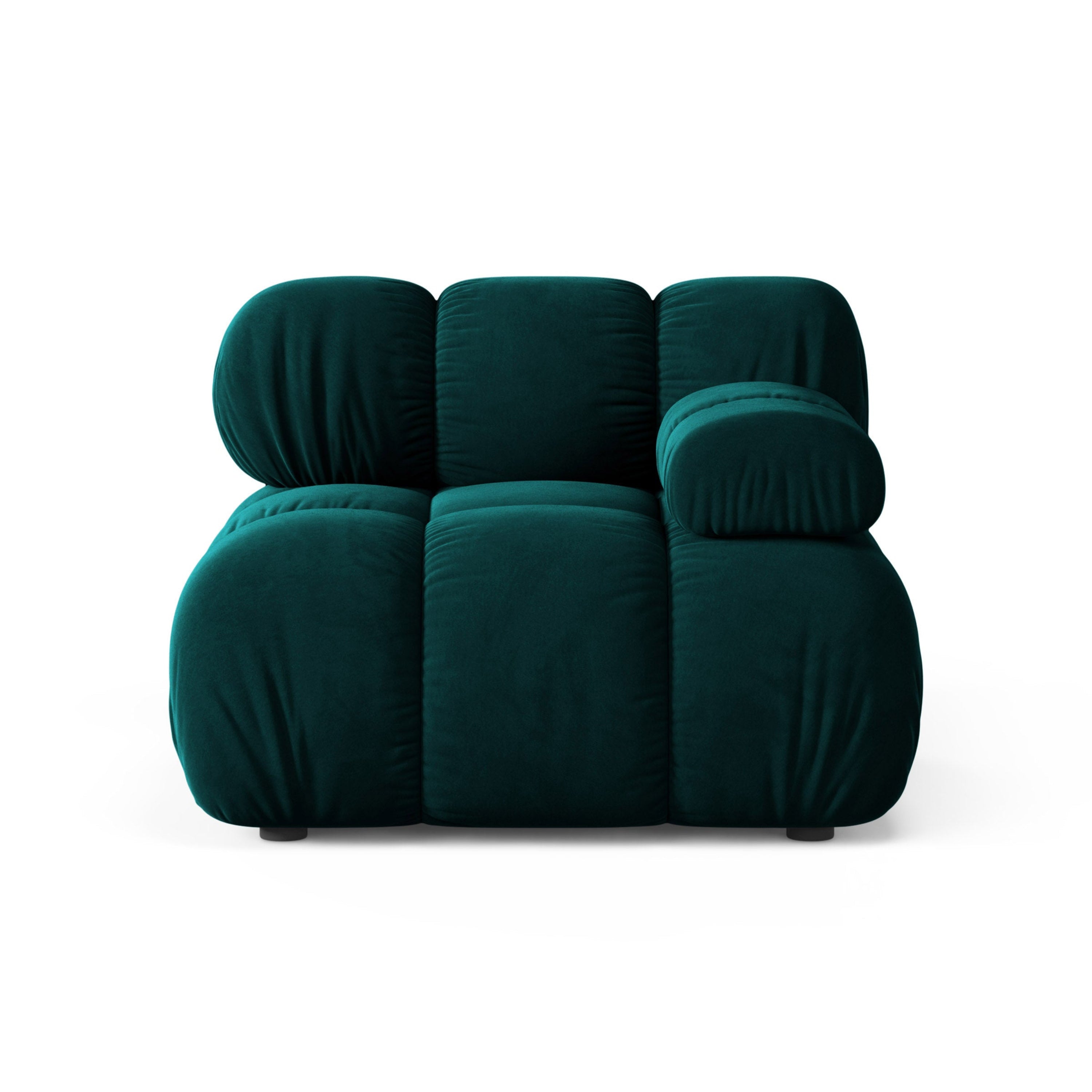 Modulares Sofa BELLIS - rechter tiefenmodul in petrolfarbenem Samt
