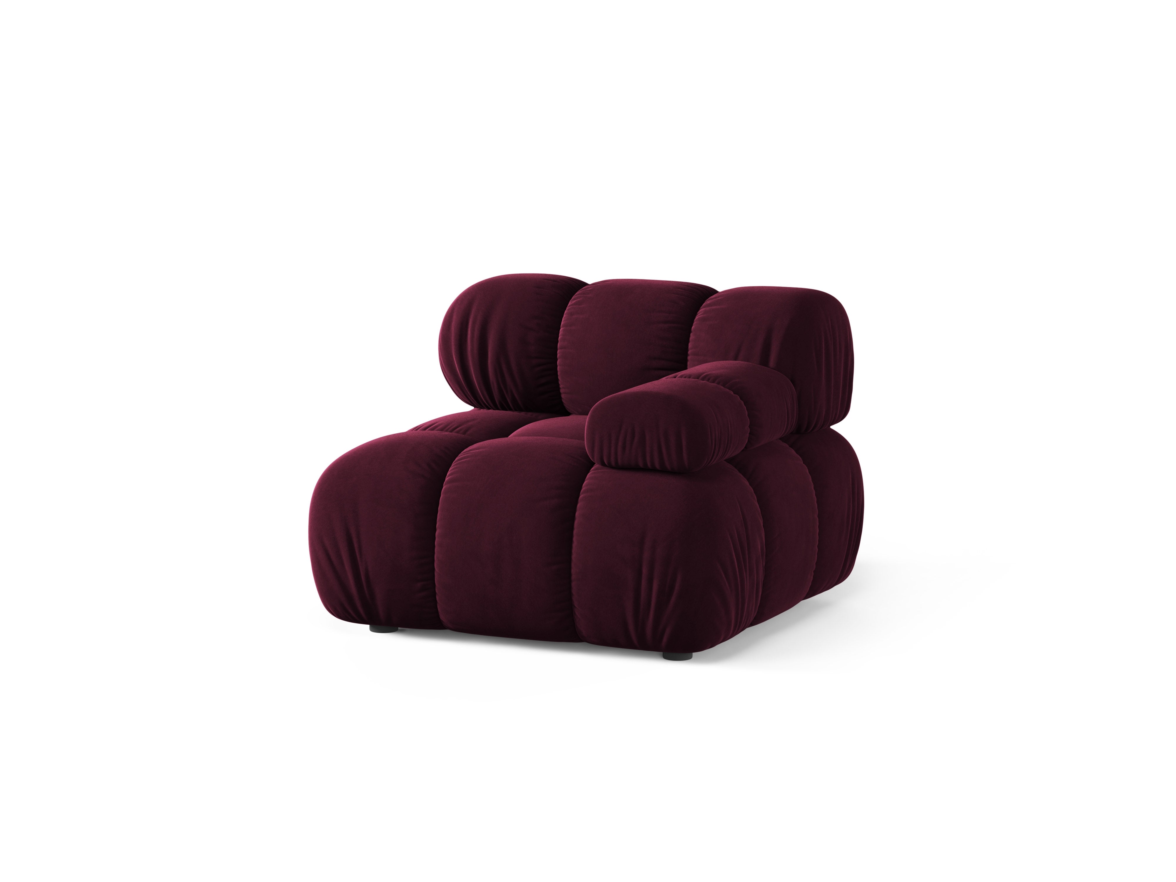 Modulares Sofa BELLIS - rechter Modul in burgunderfarbenem Velours