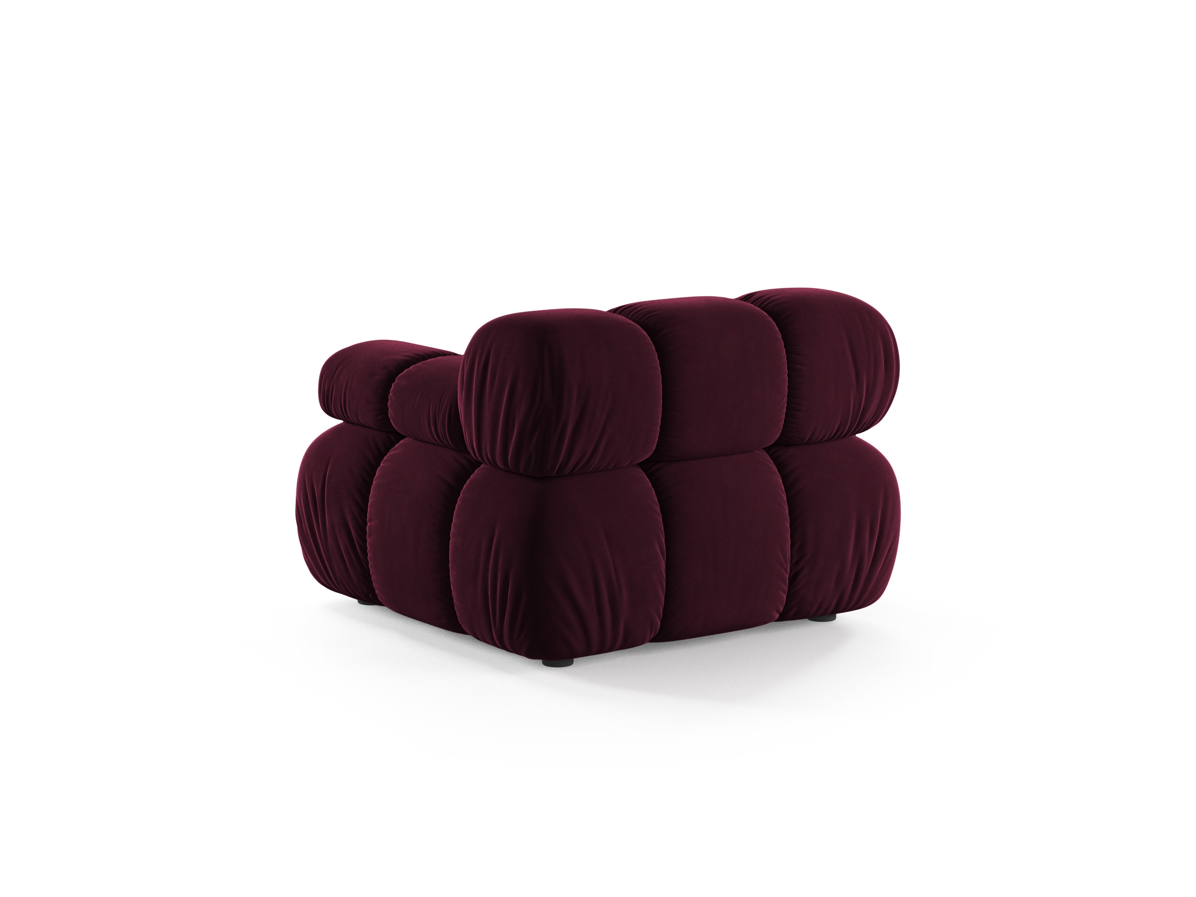 Modulares Sofa BELLIS - rechter Modul in burgunderfarbenem Velours