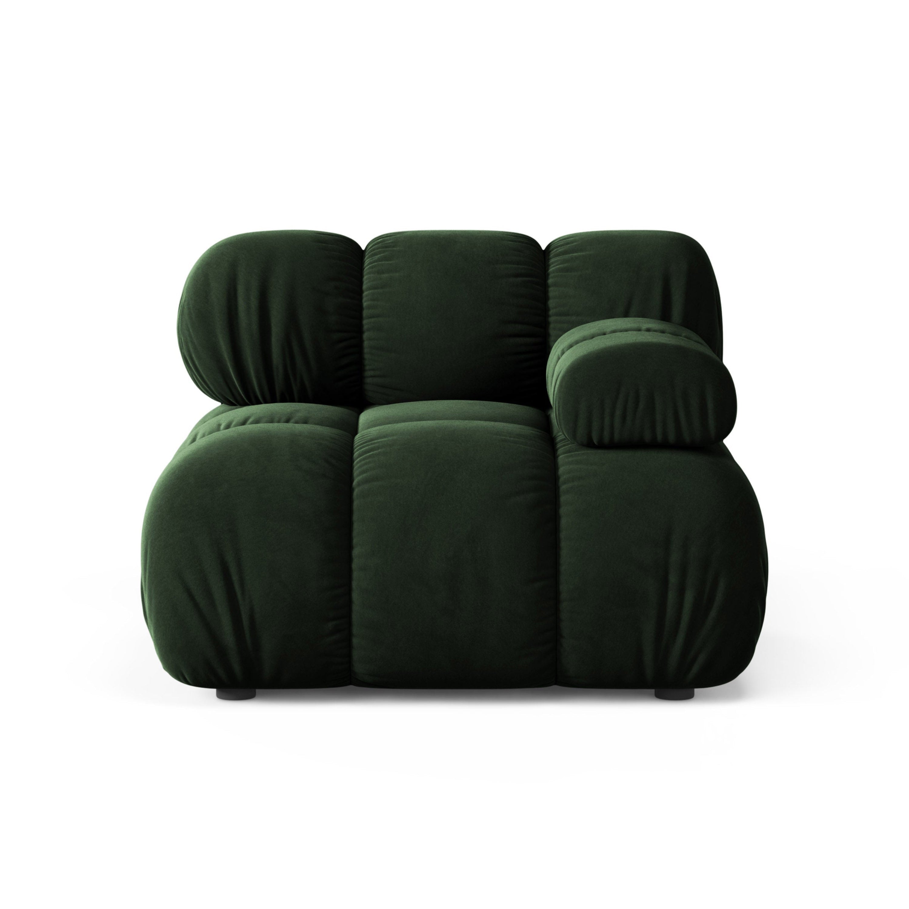 Modulares Sofa BELLIS - rechter Modulkörper in Flaschengrün aus Samt