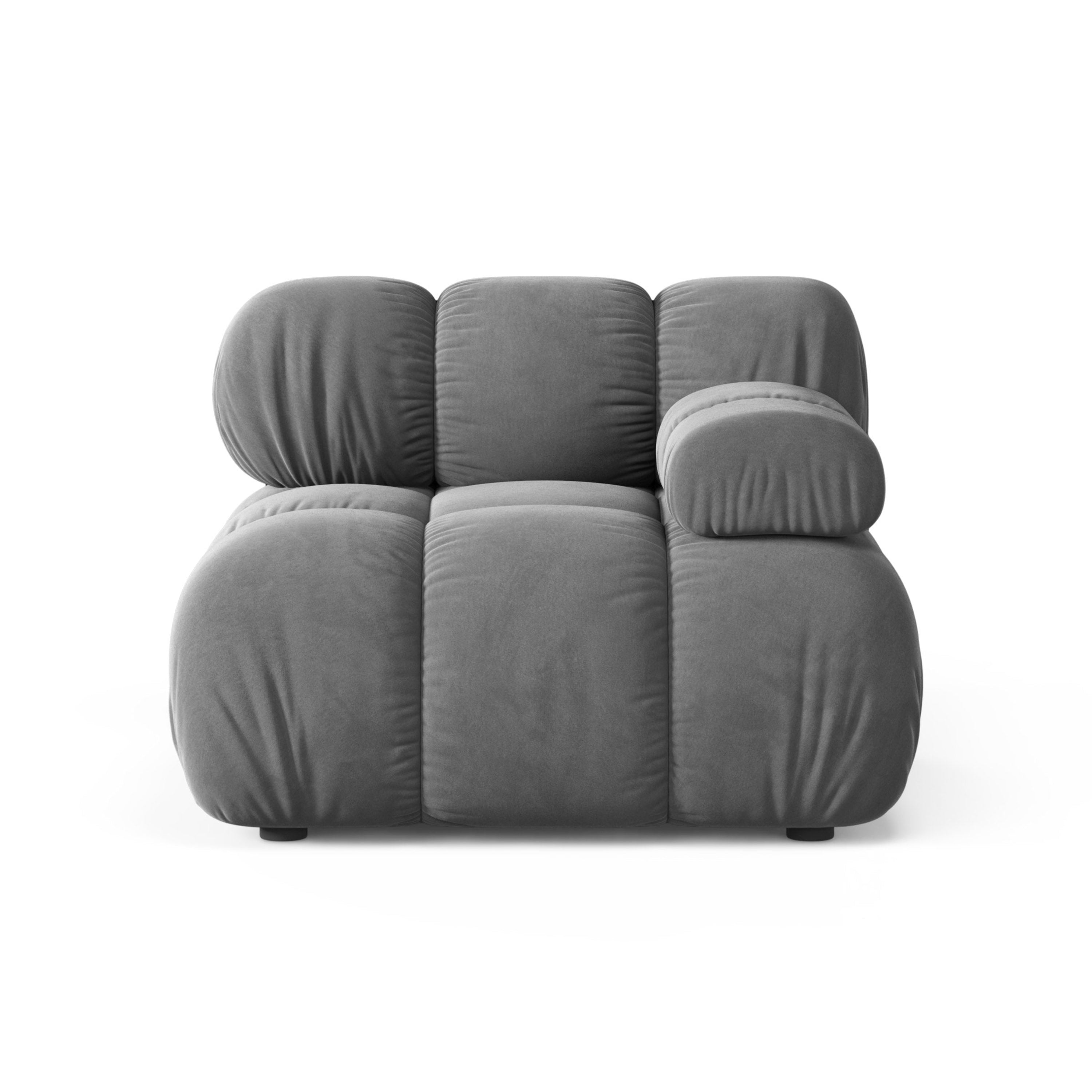 Modulares Sofa BELLIS - rechtes Modul aus grauem Samt