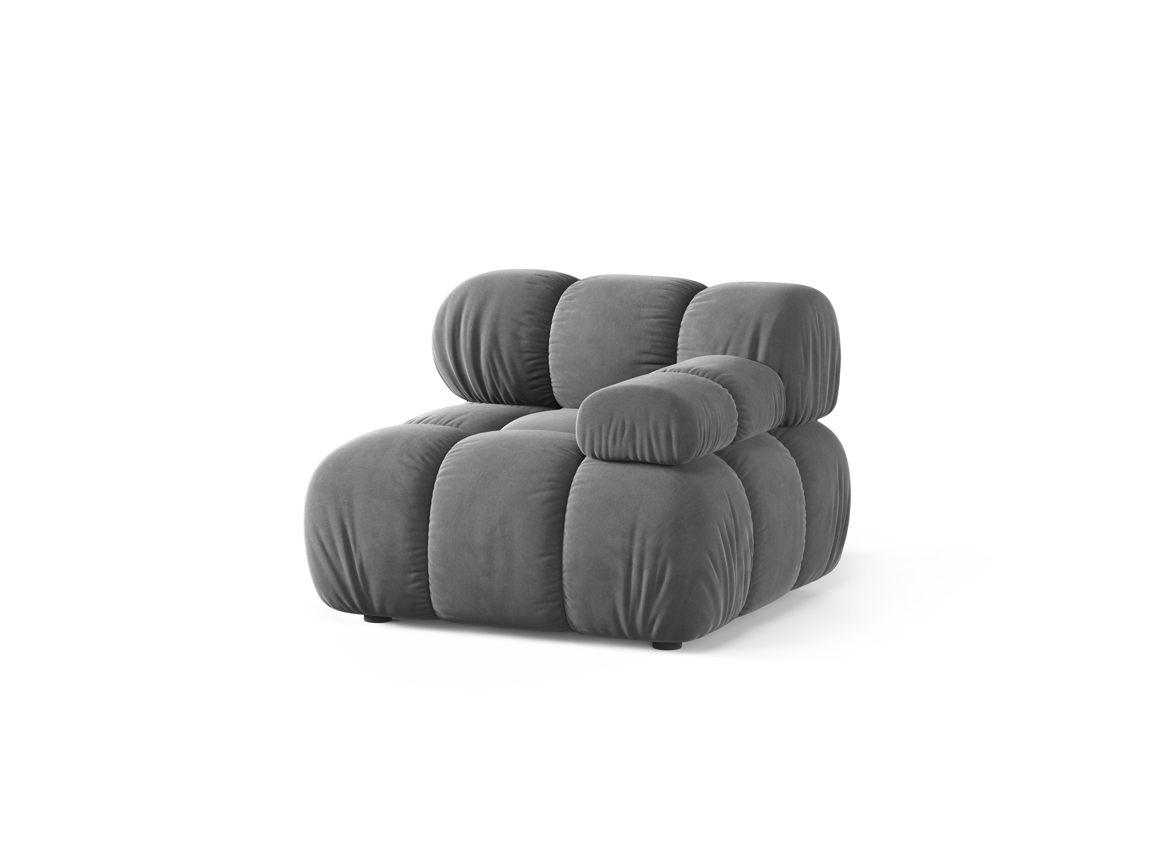 Modulares Sofa BELLIS - rechtes Modul aus grauem Samt