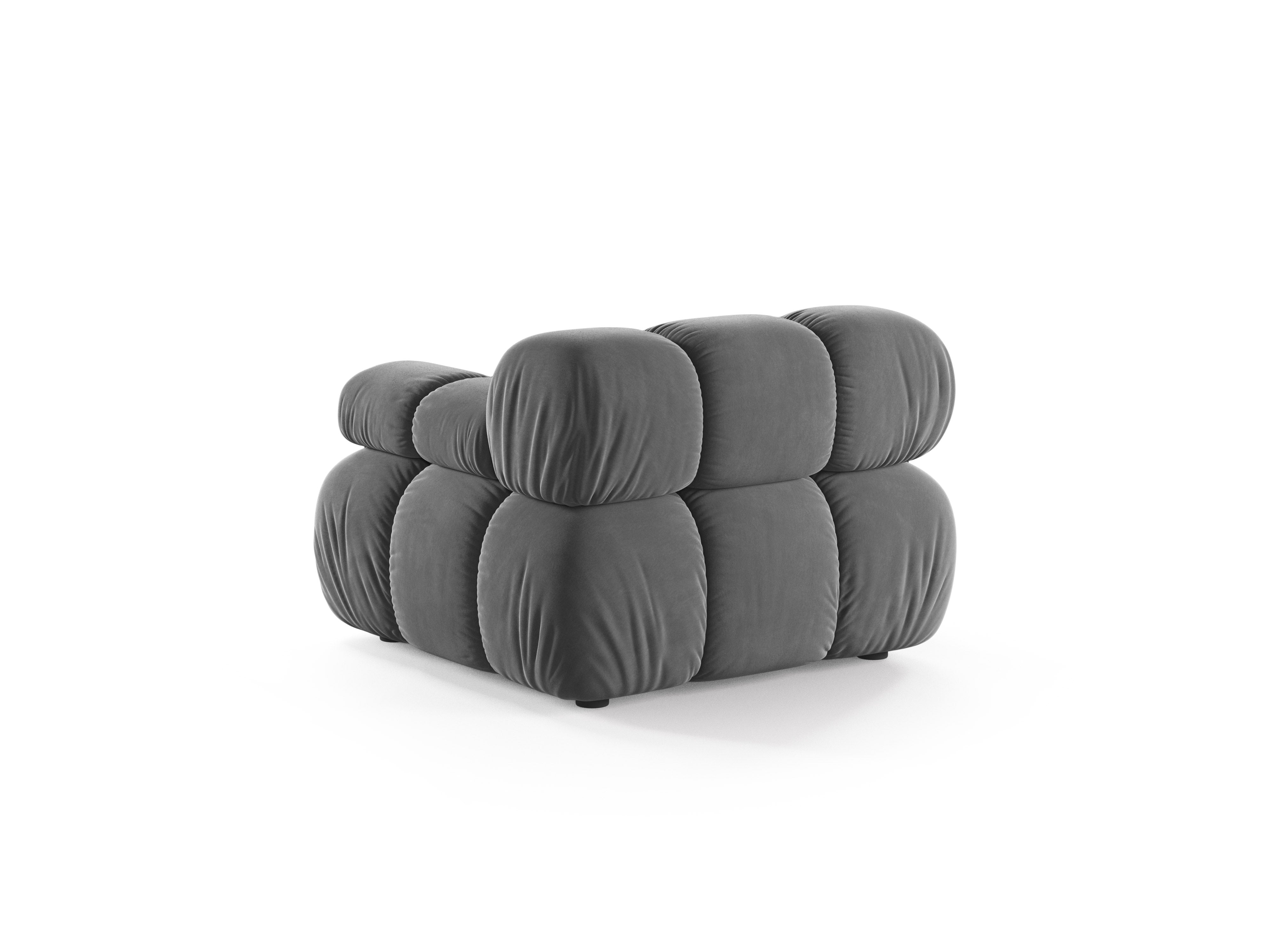 Modulares Sofa BELLIS - rechtes Modul aus grauem Samt