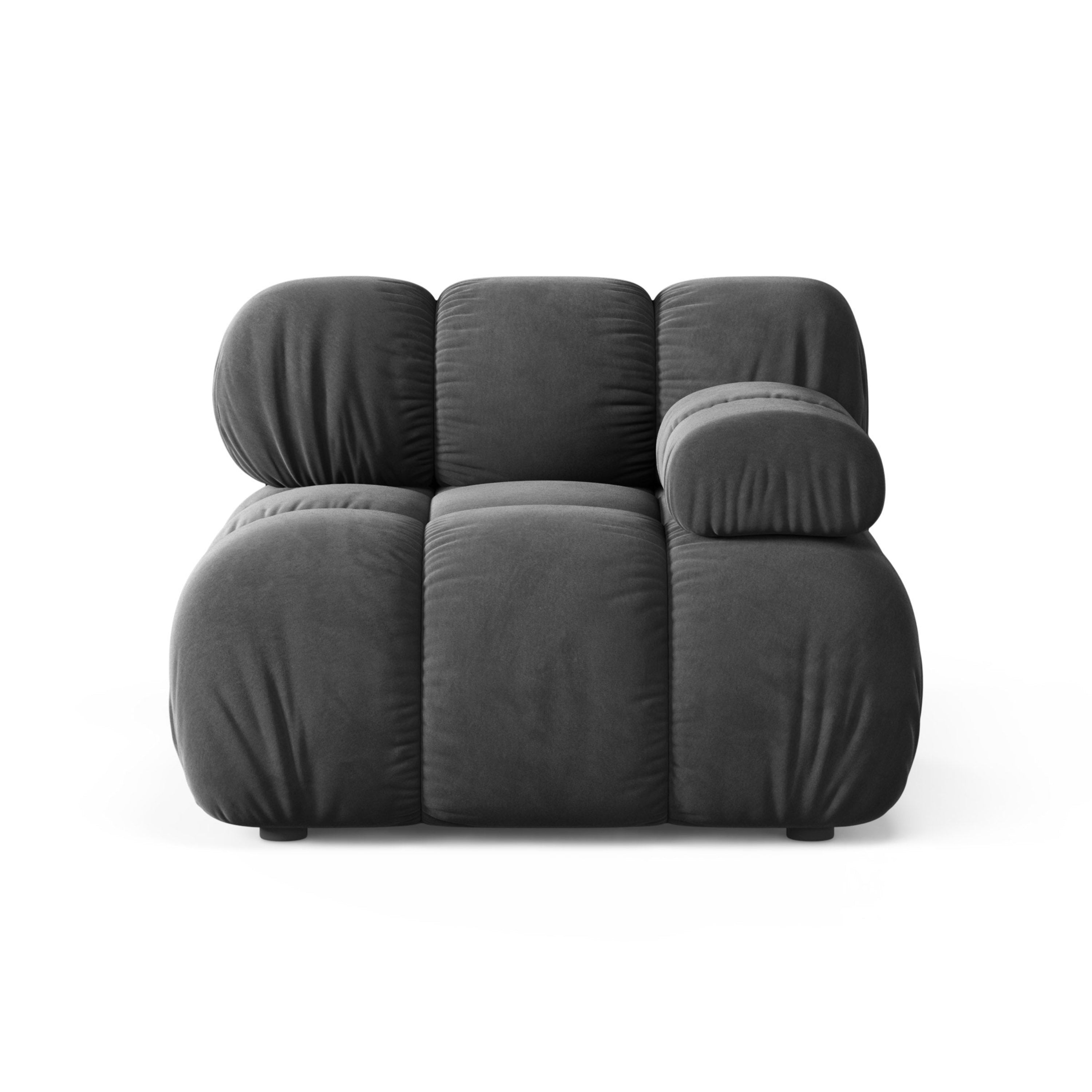 Modulares Sofa BELLIS - rechtes Modul in dunkelgrauem Samt