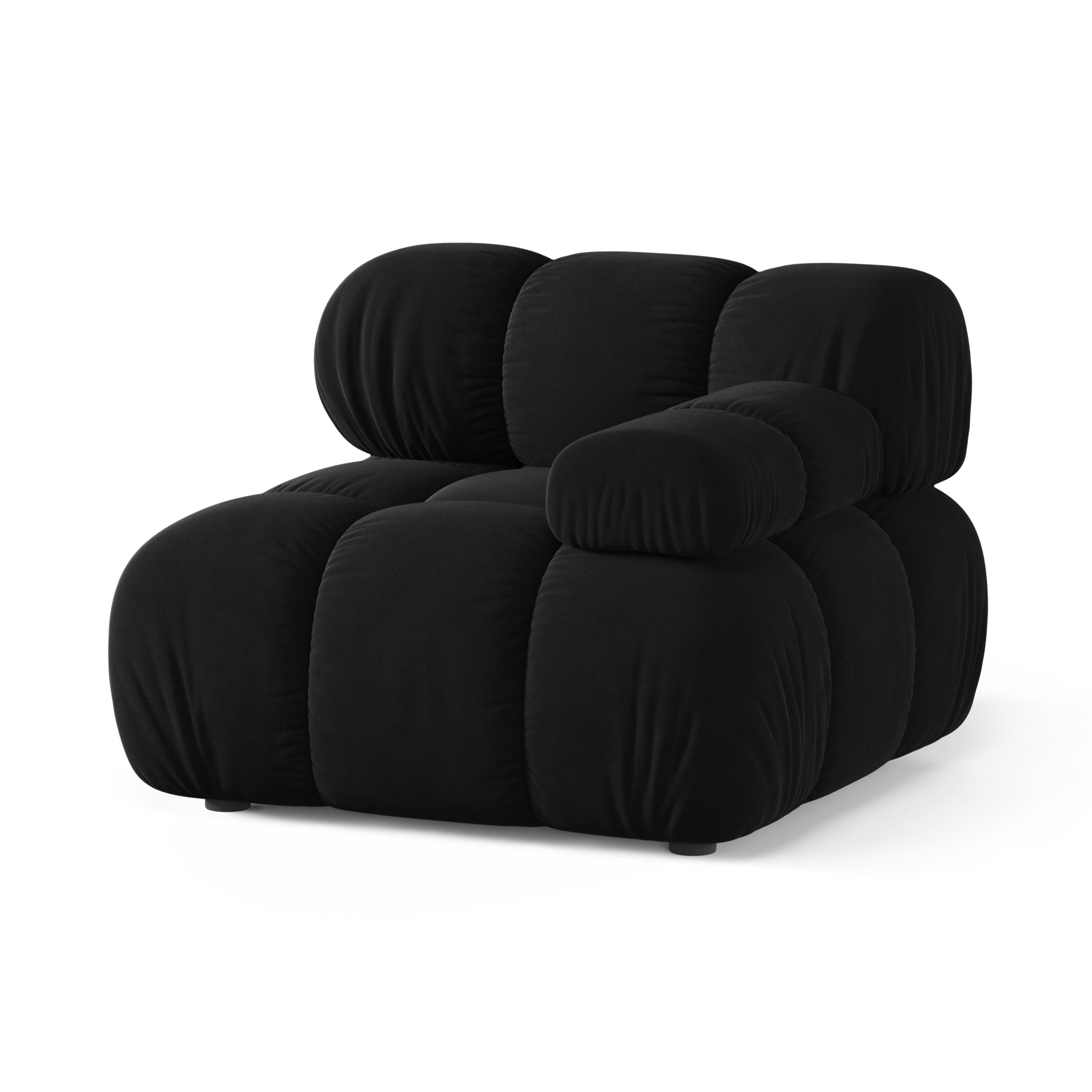 Modulares Samtsofa BELLIS - rechtes Modul in Schwarz