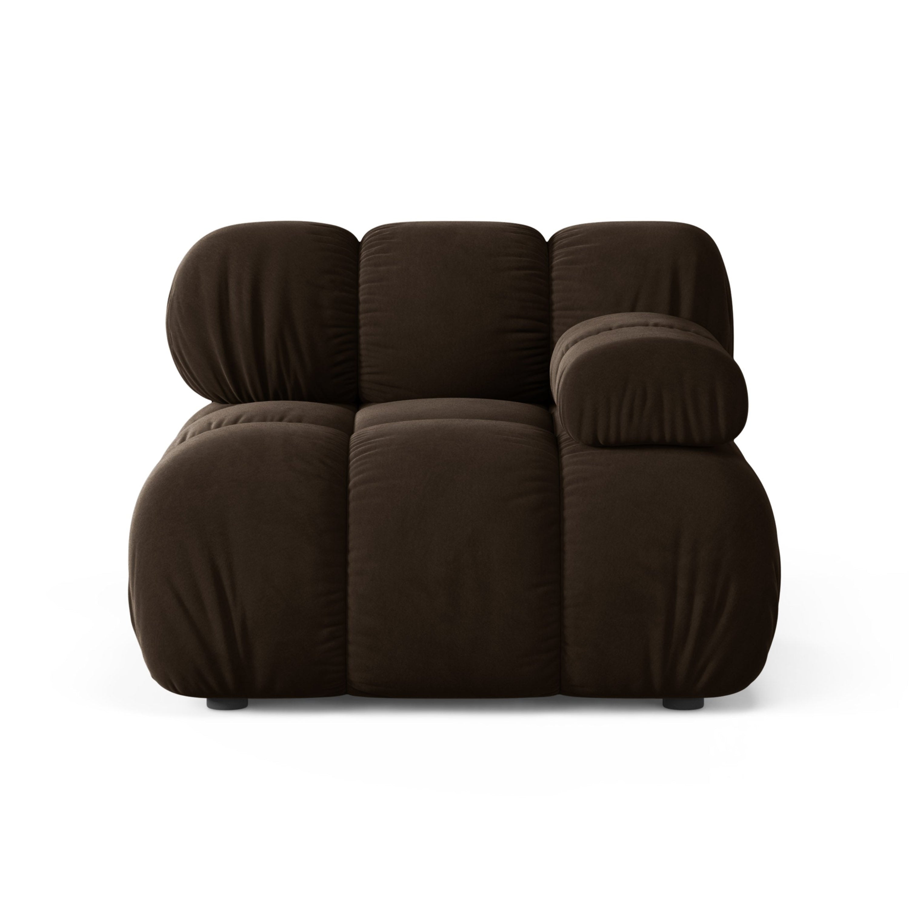 Modulares Samtsofa BELLIS - rechtes Modul in Schokoladenfarbe