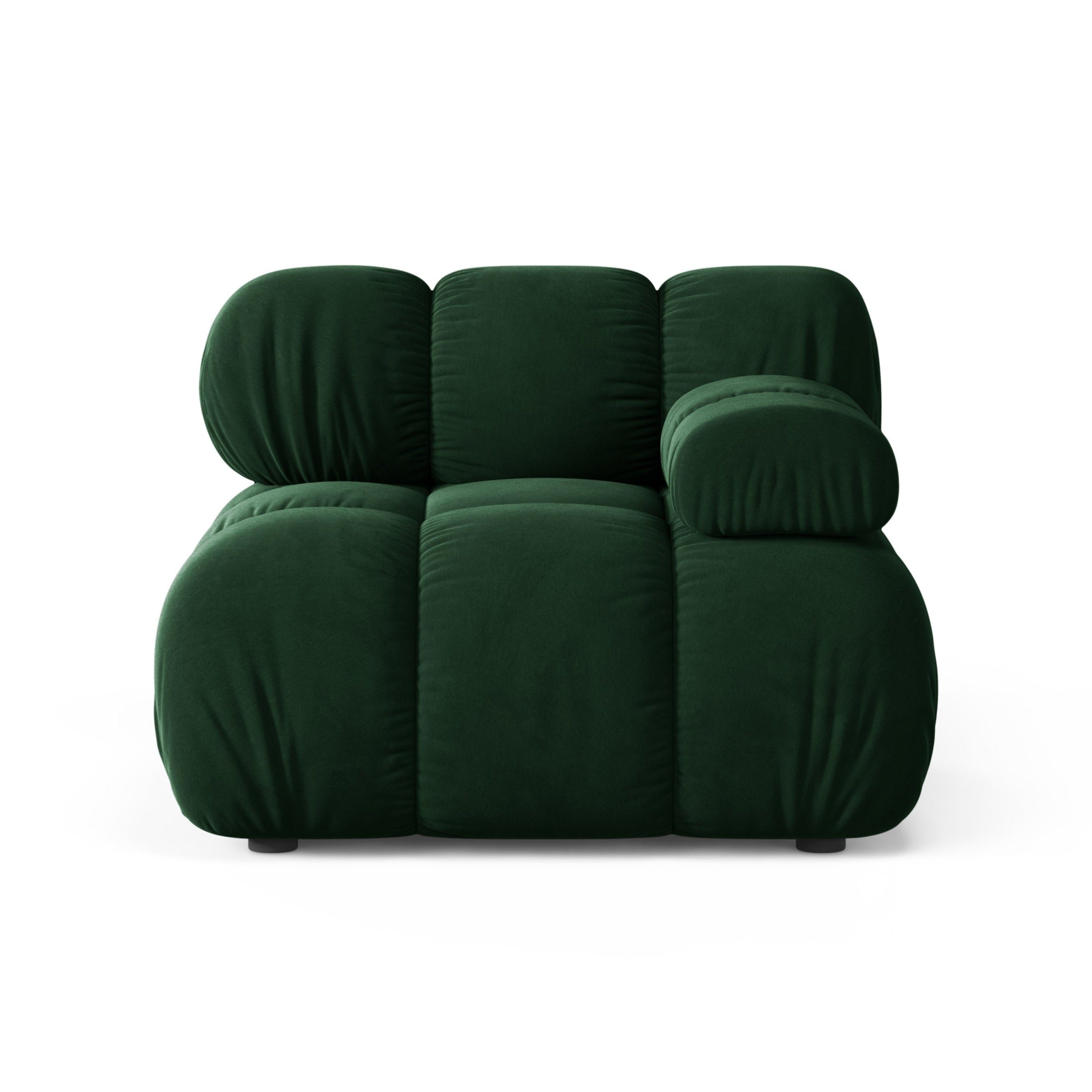 Modulares Samtsofa BELLIS - rechter Modulkörper in Flaschengrün