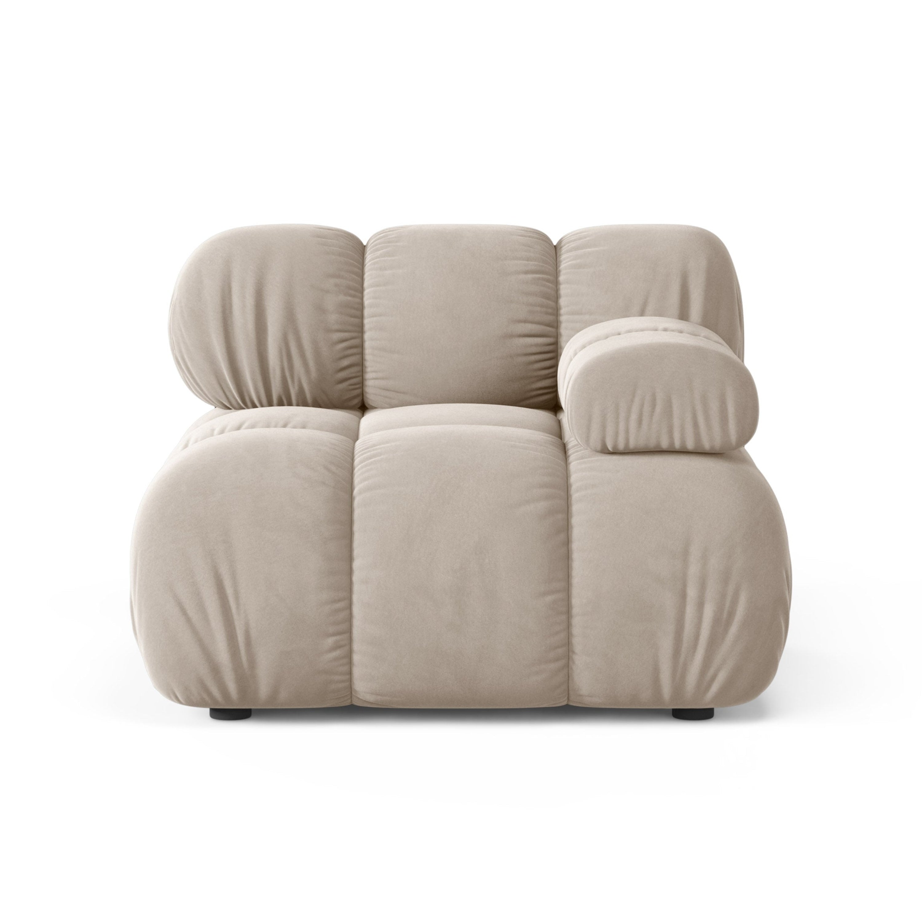 Modulares Samtsofa BELLIS - rechtes Modul in Beige