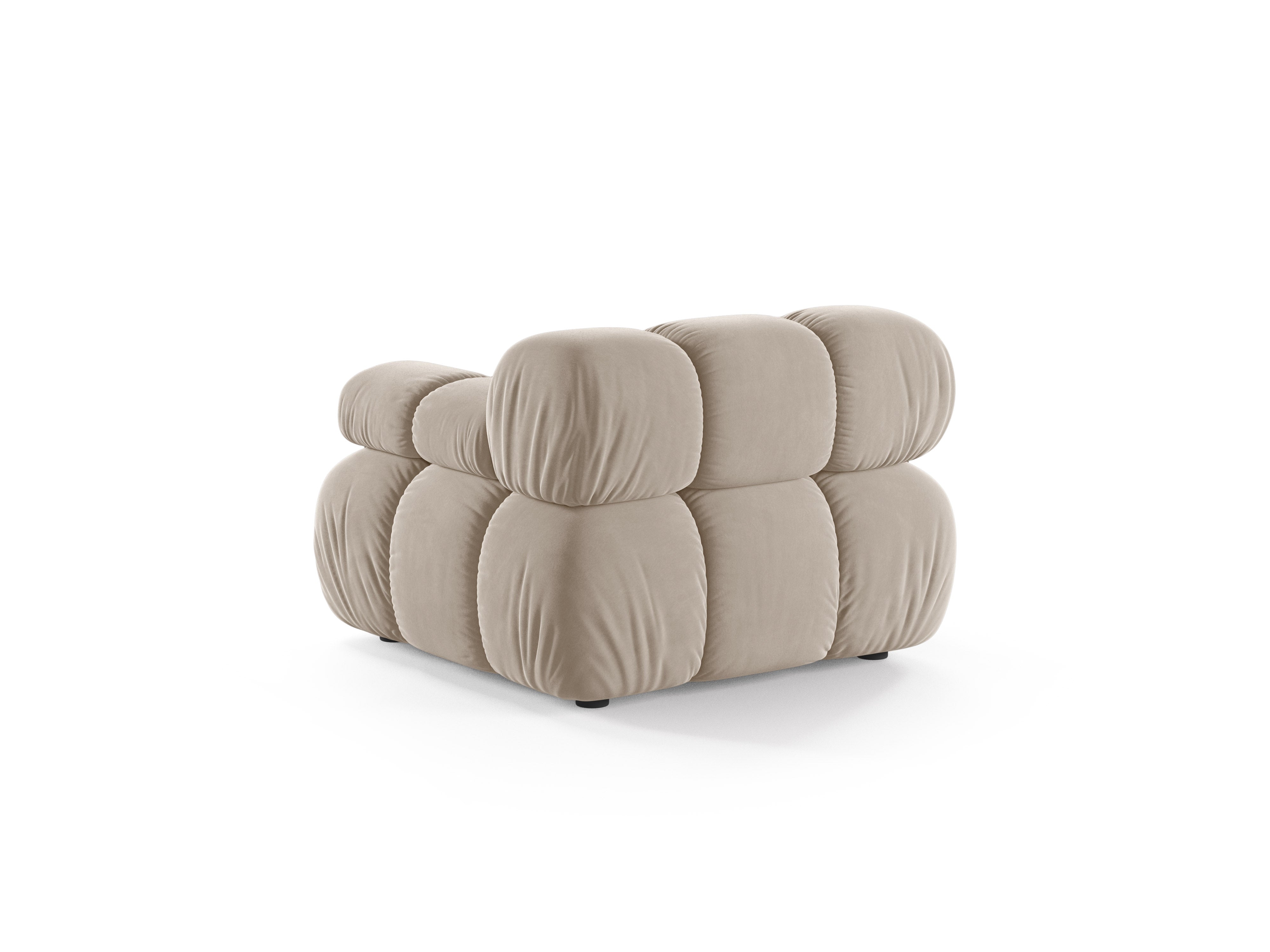 Modulares Samtsofa BELLIS - rechtes Modul in Beige