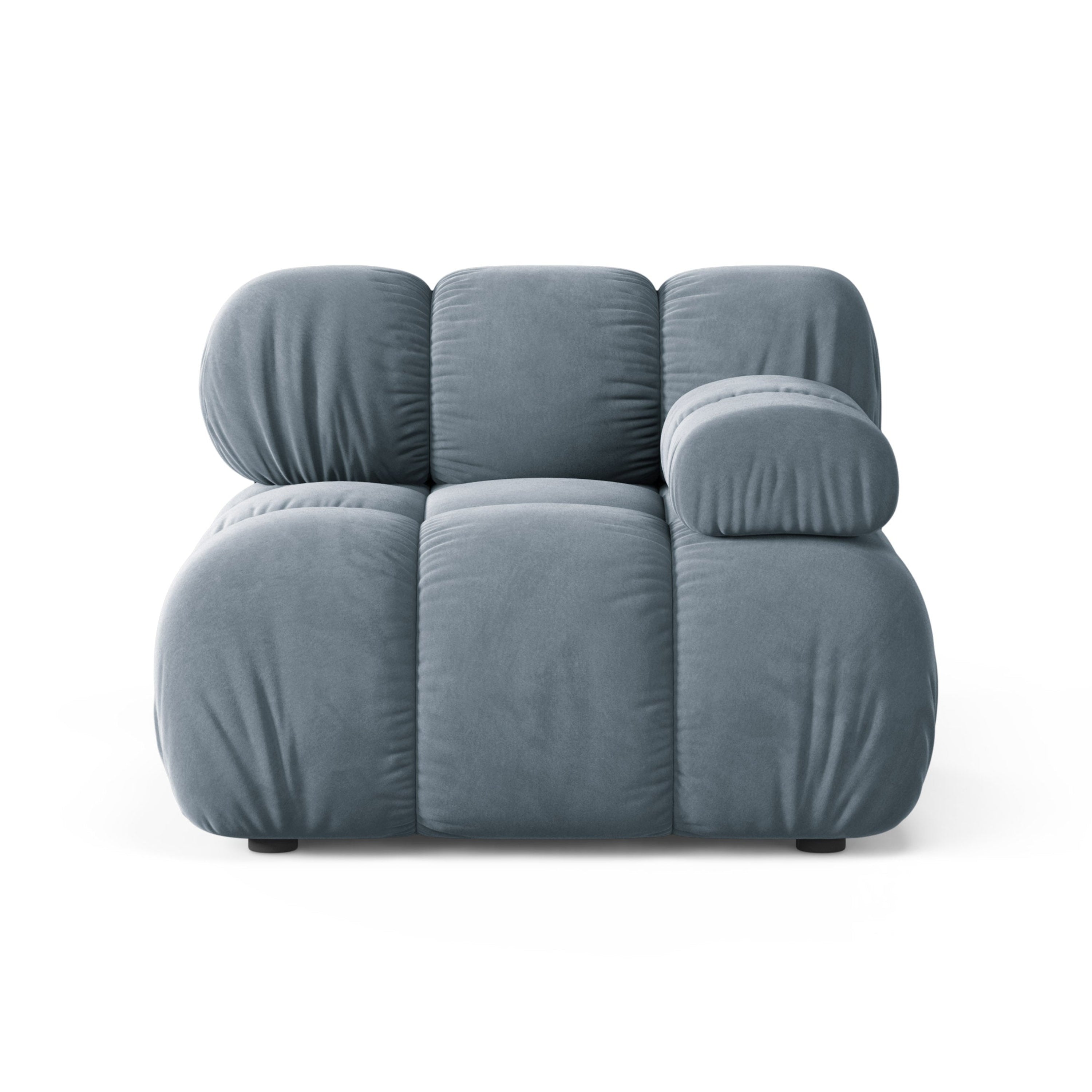 Sofa modulare aus Samt BELLIS - rechter Modulkörper in Blau