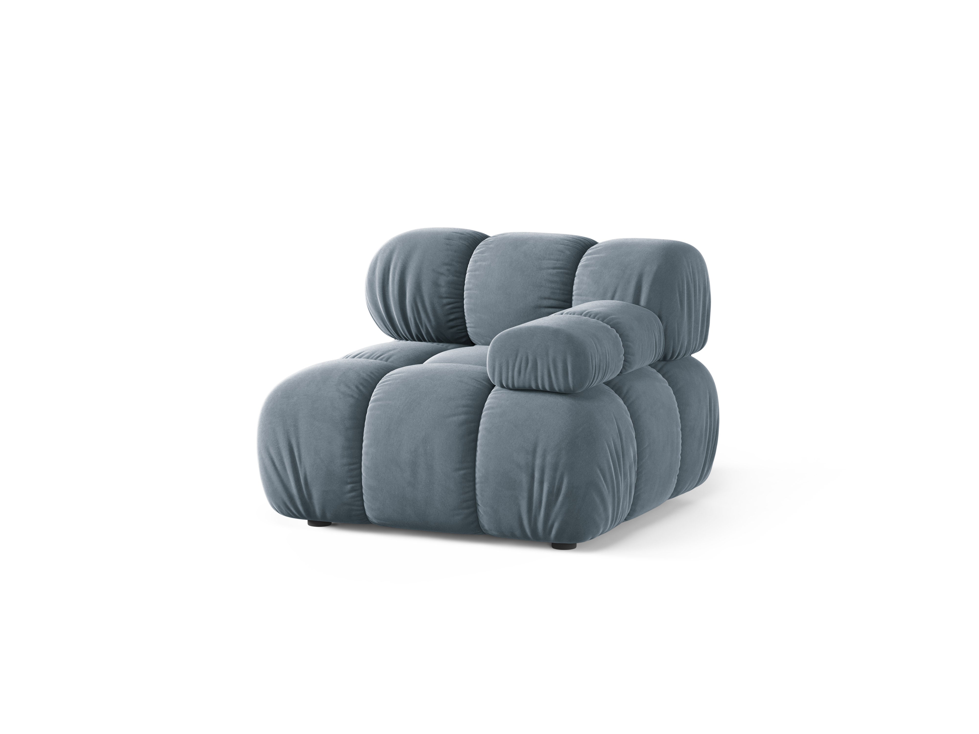 Sofa modulare aus Samt BELLIS - rechter Modulkörper in Blau