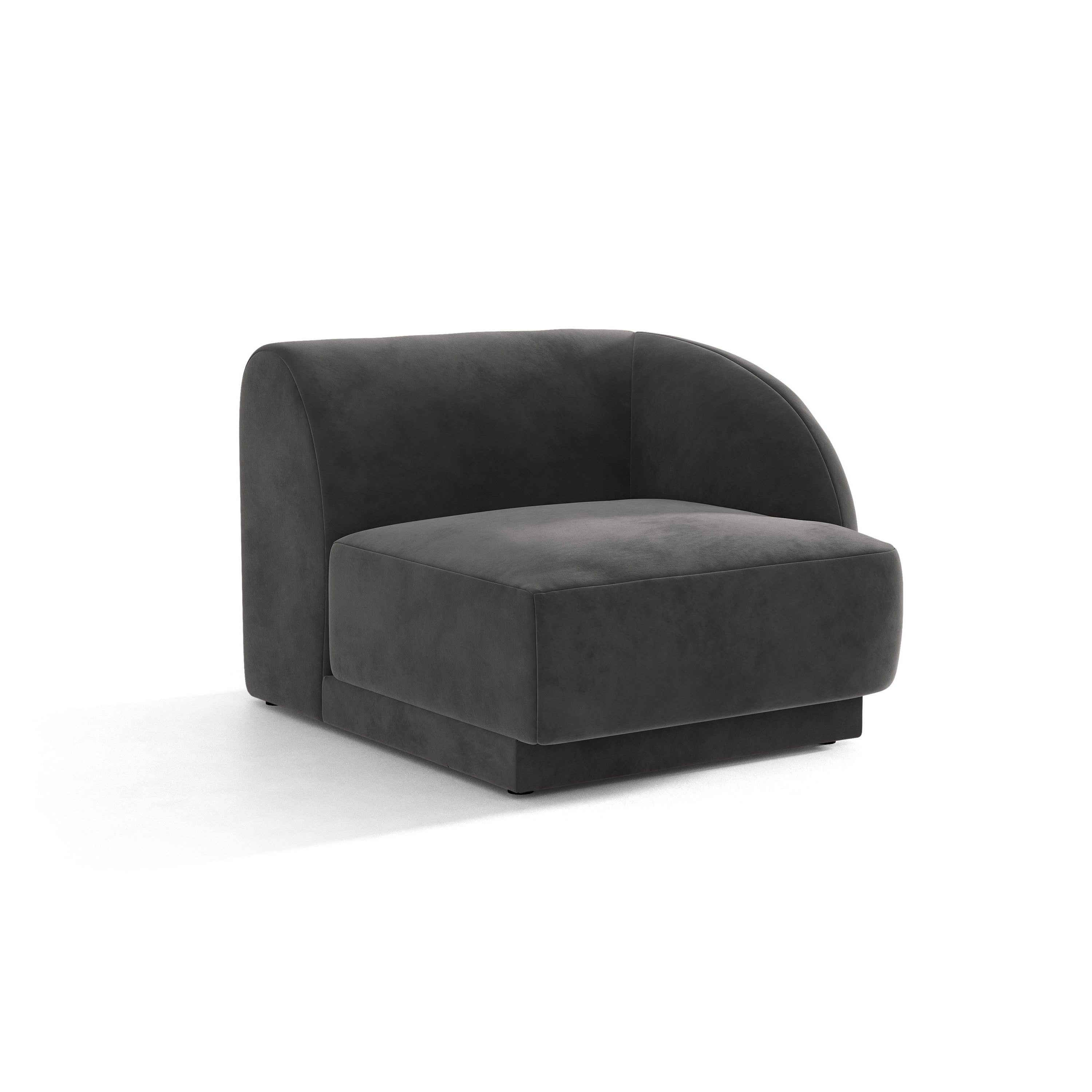Samt-Modulsofa MILEY - rechte Modul grau