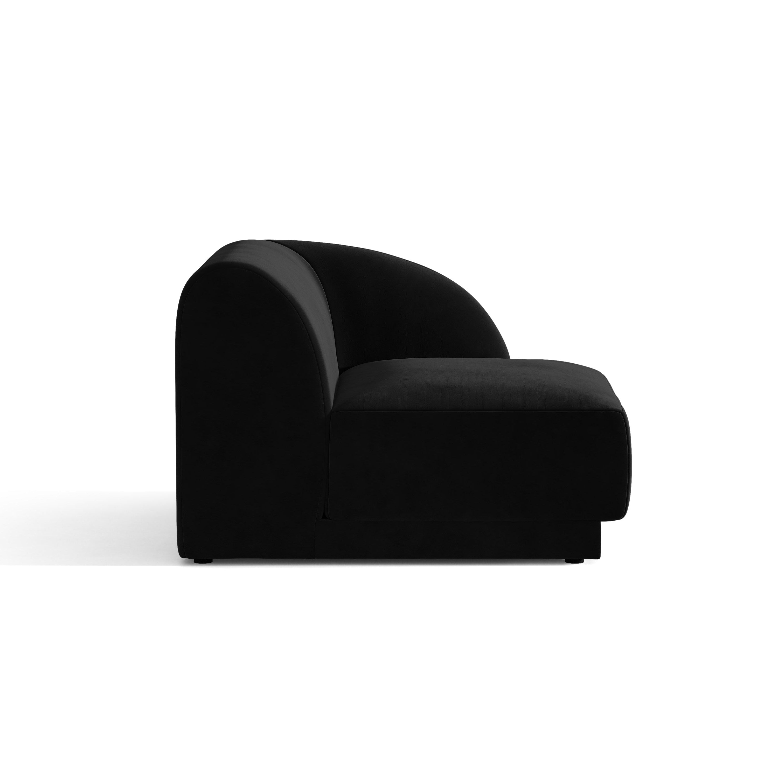 Samt-Modulsessel MILEY - rechte Modulteile schwarz