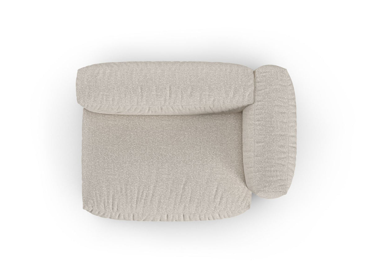 Moduł podwójny z prawym podłokietnikiem XL MARTINA beżowy boucle – detal wykonania