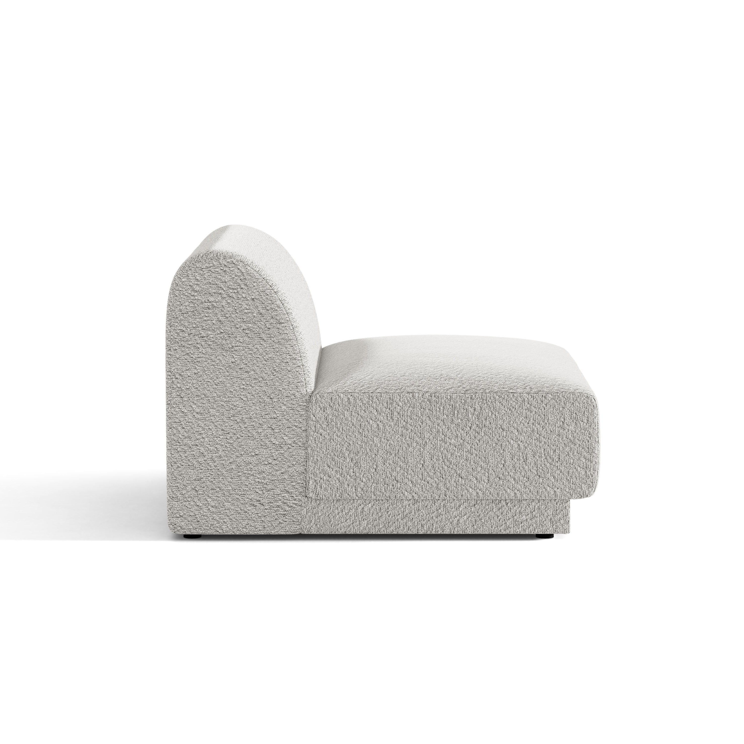 Fotel / moduł MILEY jasnoszary boucle – tkanina bouclé