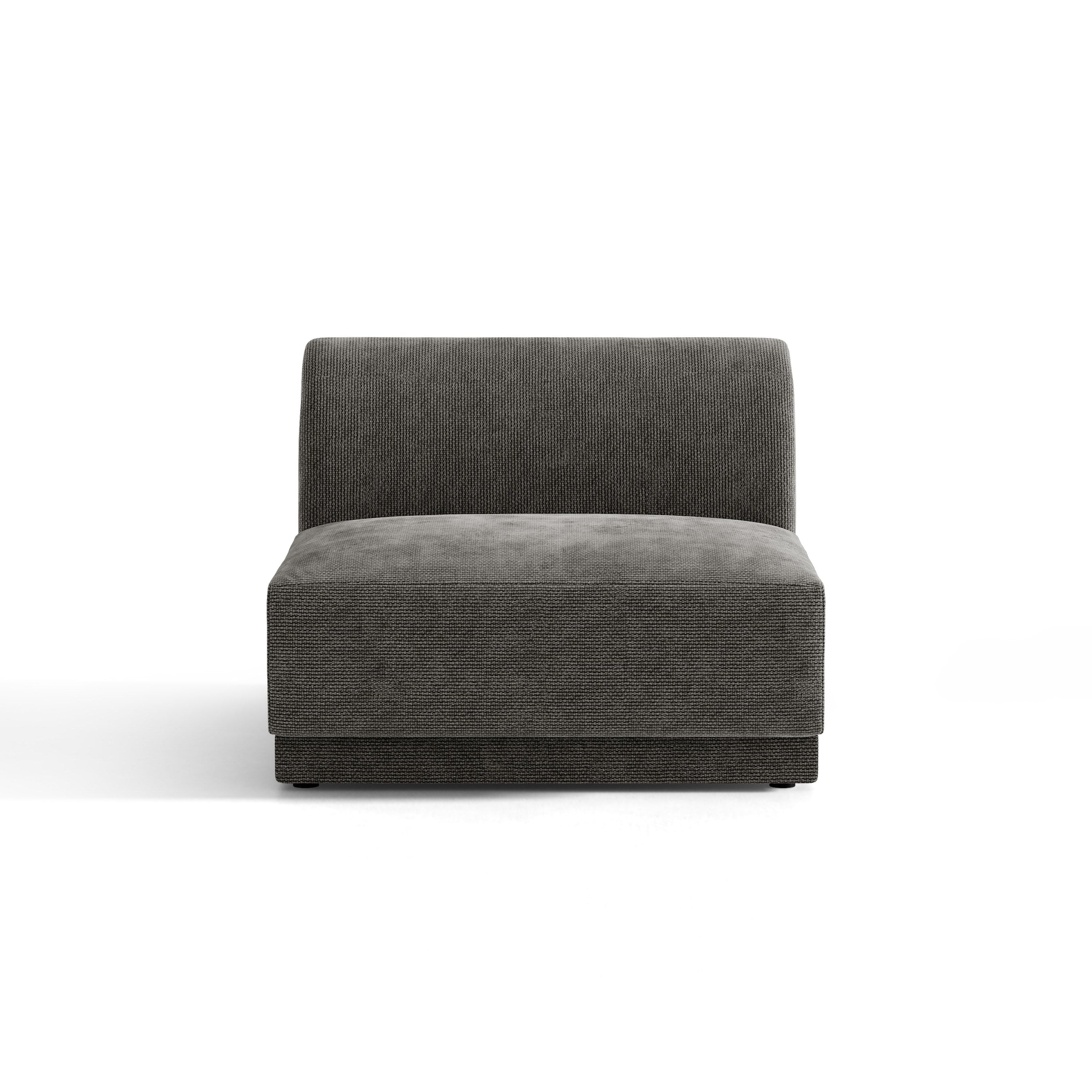 Sessel / Modul MILEY graues, seidiges Chenille