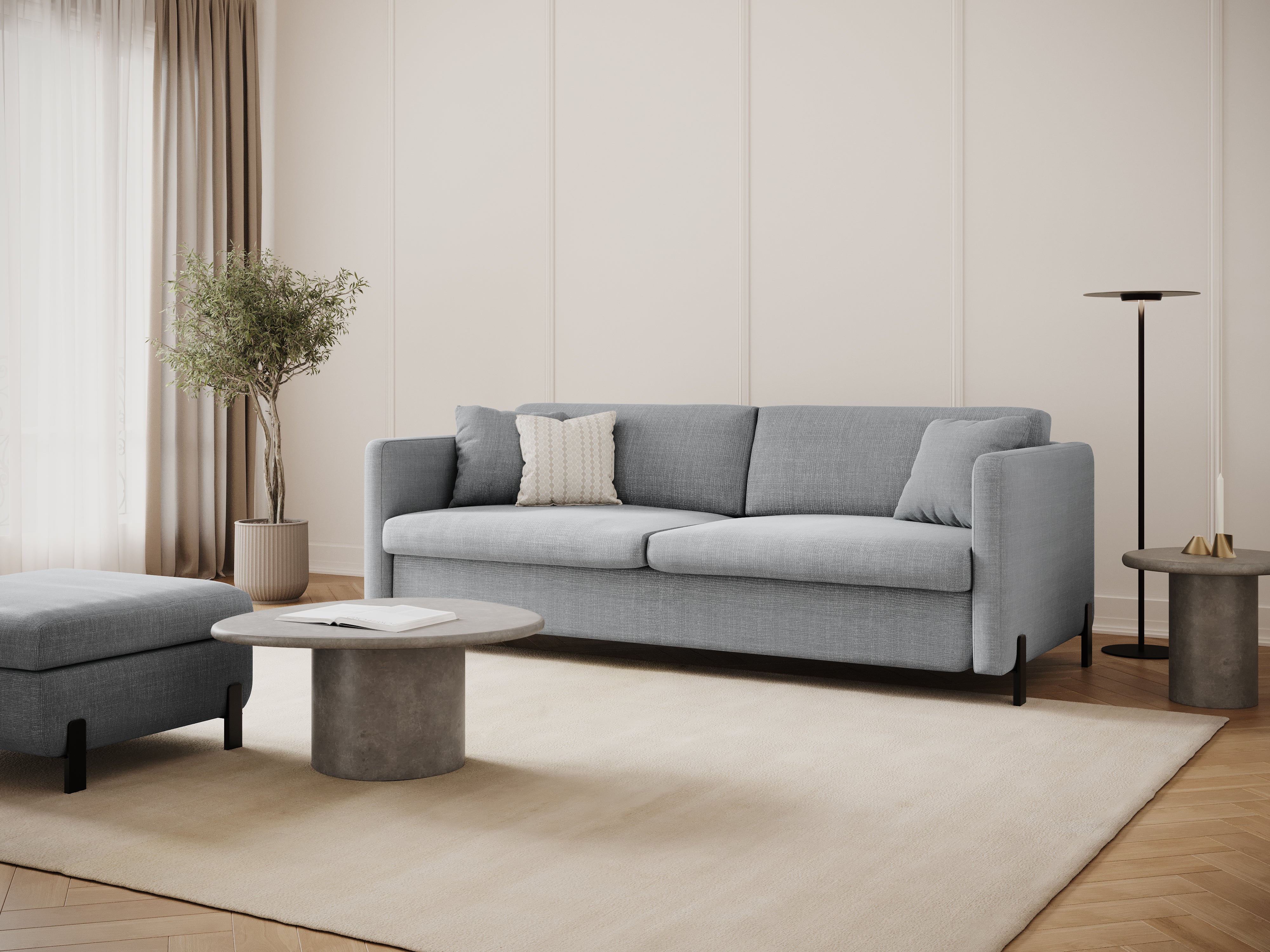 Sofa mit Bettfunktion, "Gloria", 2 Sitze, hellgrau, 182x102x80
In Europa gemacht