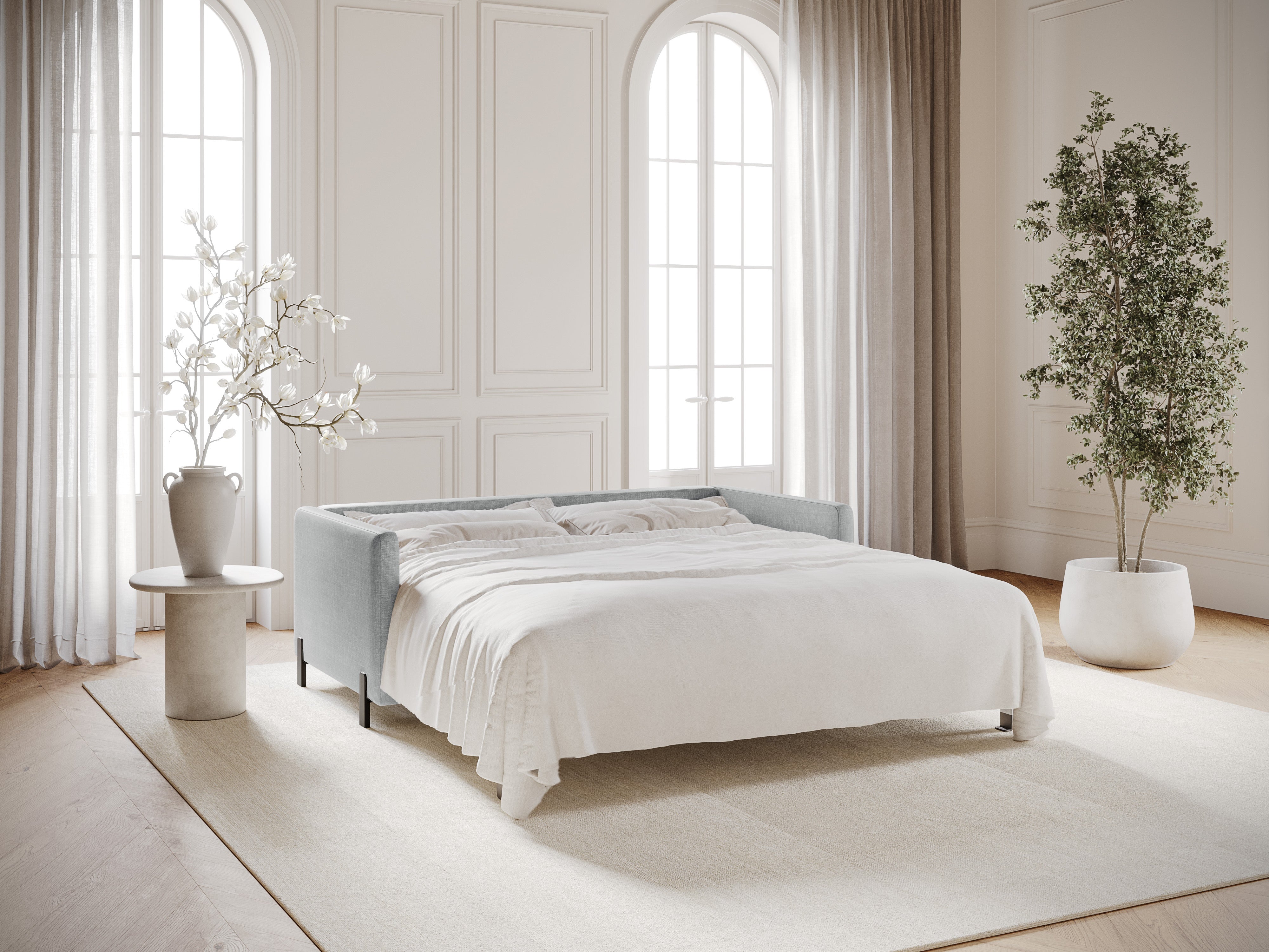 Sofa mit Bettfunktion, "Gloria", 2 Sitze, hellgrau, 182x102x80
In Europa gemacht