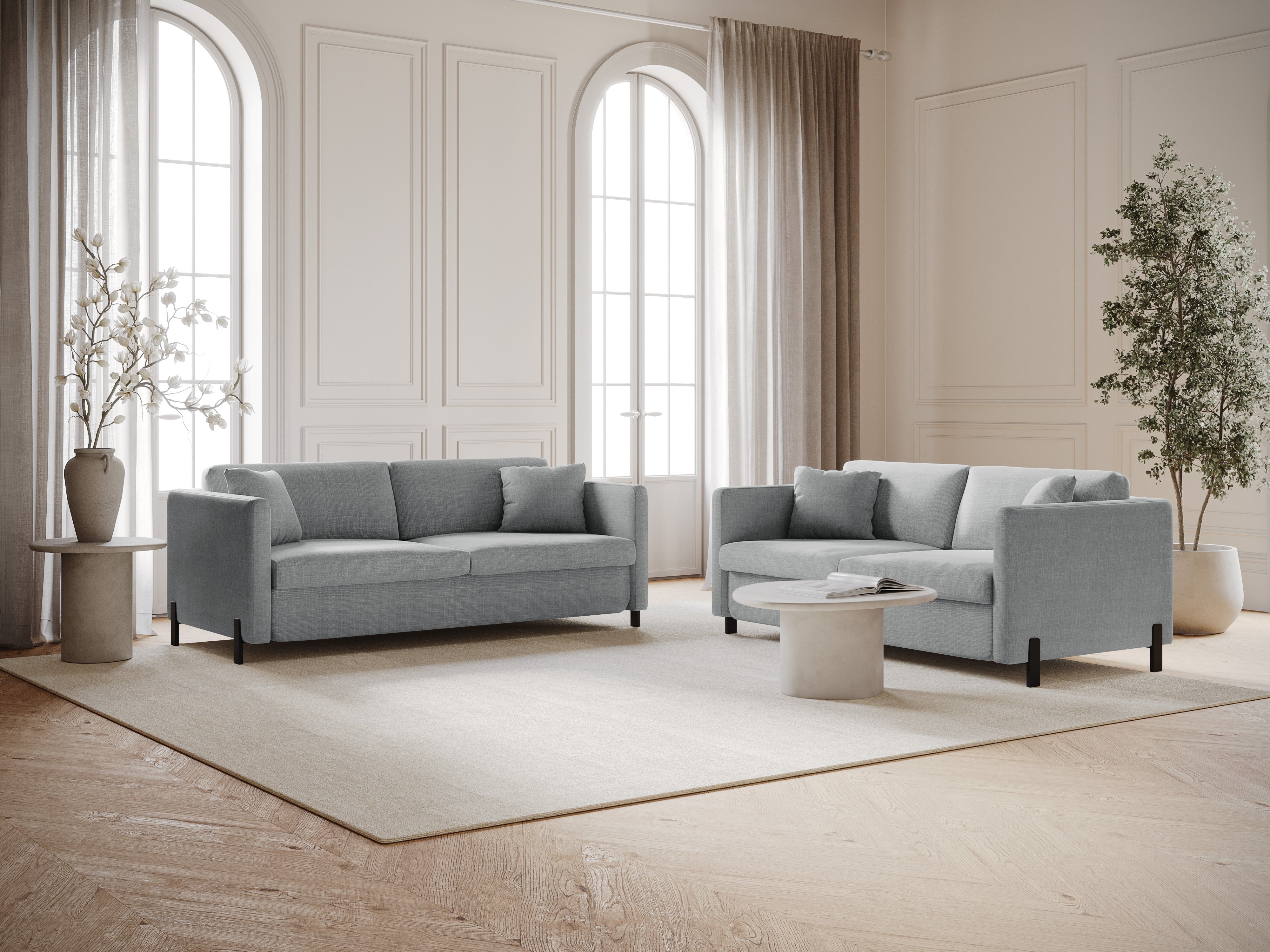 Sofa mit Bettfunktion, "Gloria", 2 Sitze, hellgrau, 182x102x80
In Europa gemacht