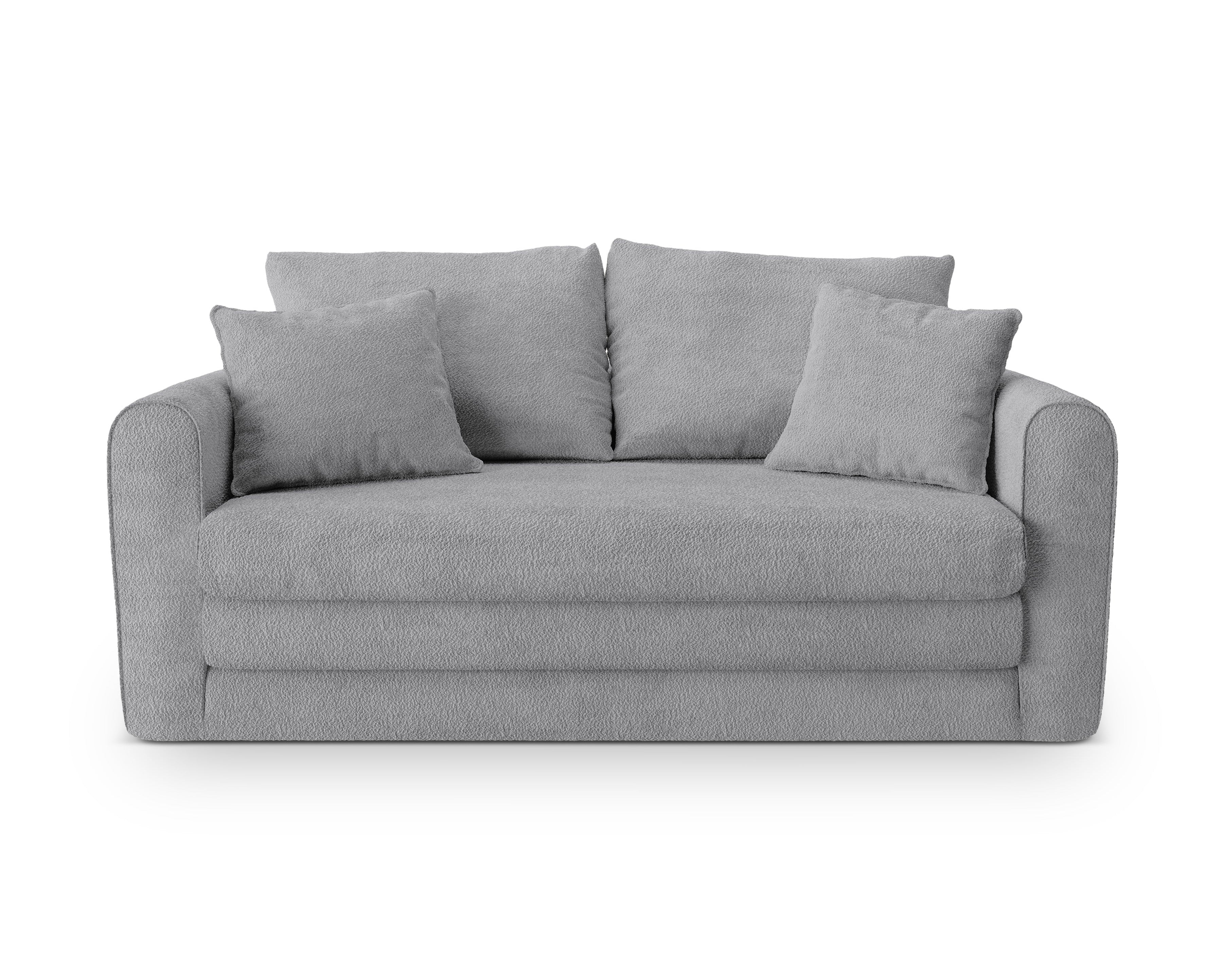 Sofa 2-sitzig mit Schlaffunktion LIDO graues Boucle