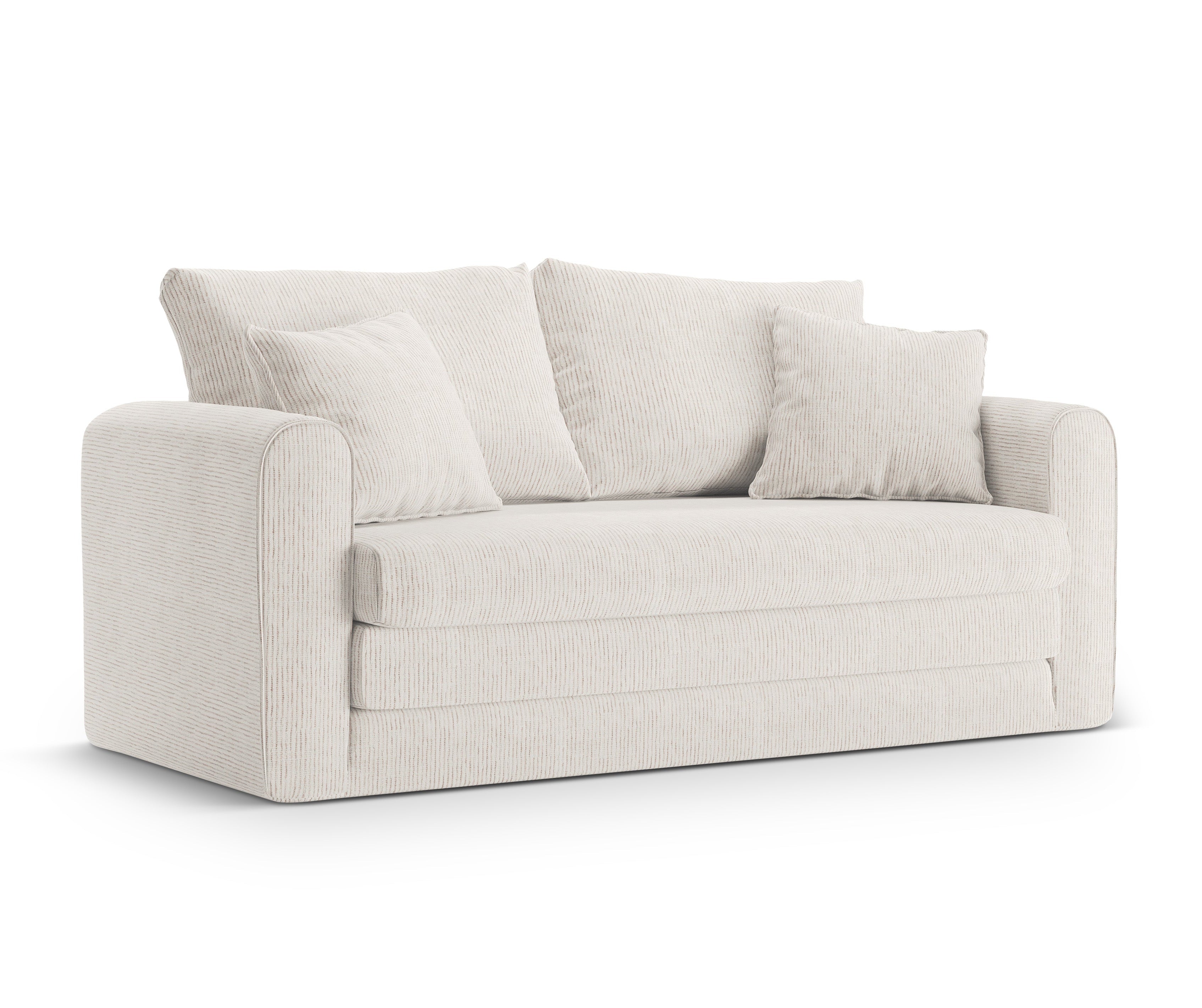 Sofa 2-sitzig mit Schlaffunktion LIDO hellbeige Melange