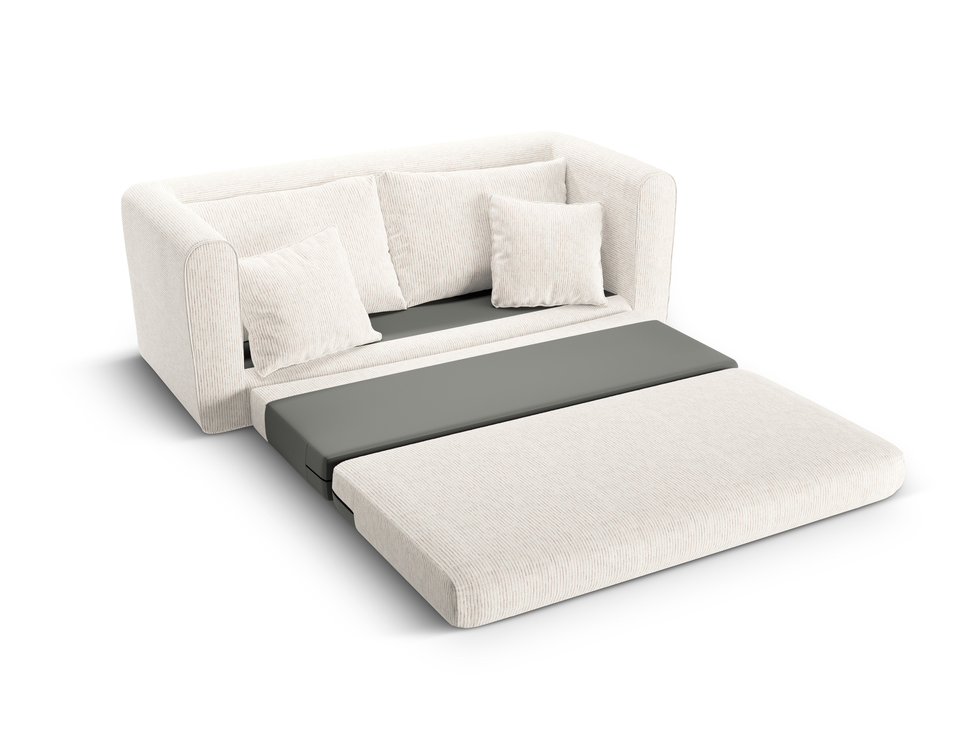 Sofa 2-sitzig mit Schlaffunktion LIDO hellbeige Melange