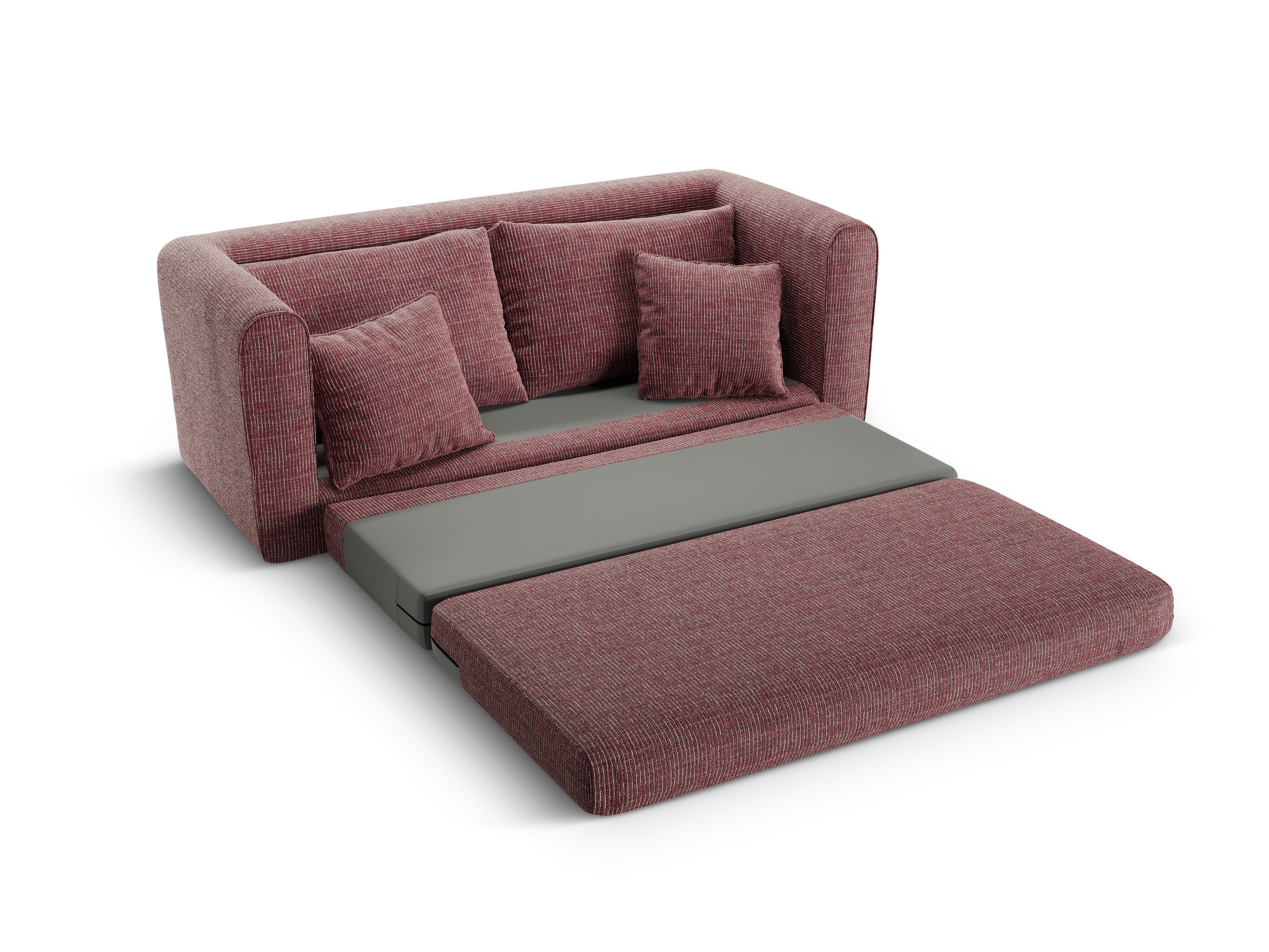 Sofa 2-Sitzer mit Schlaffunktion LIDO rot meliert