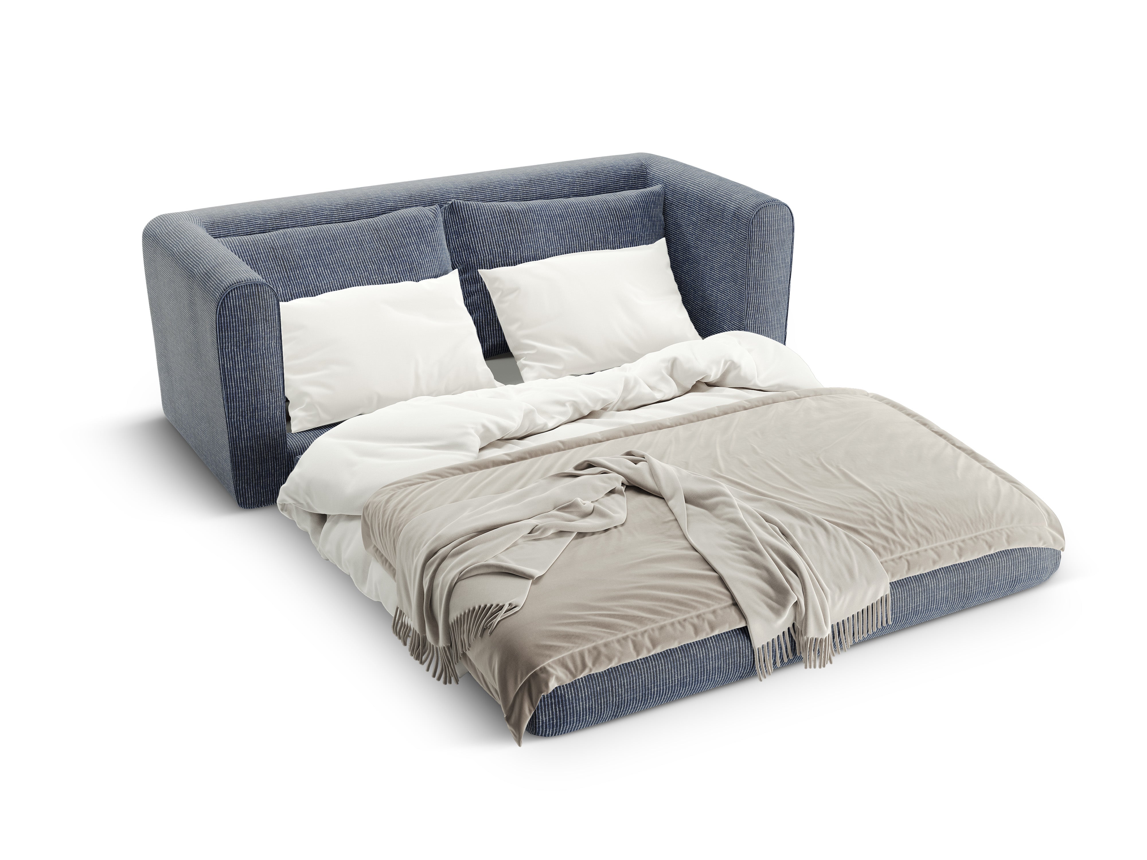 Sofa 2-Sitzer mit Schlaffunktion LIDO blau meliert